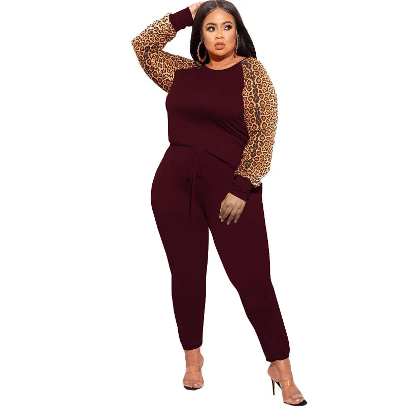 Leopard Print Crop Top and Leggings Set - Toshe Women's Fashions