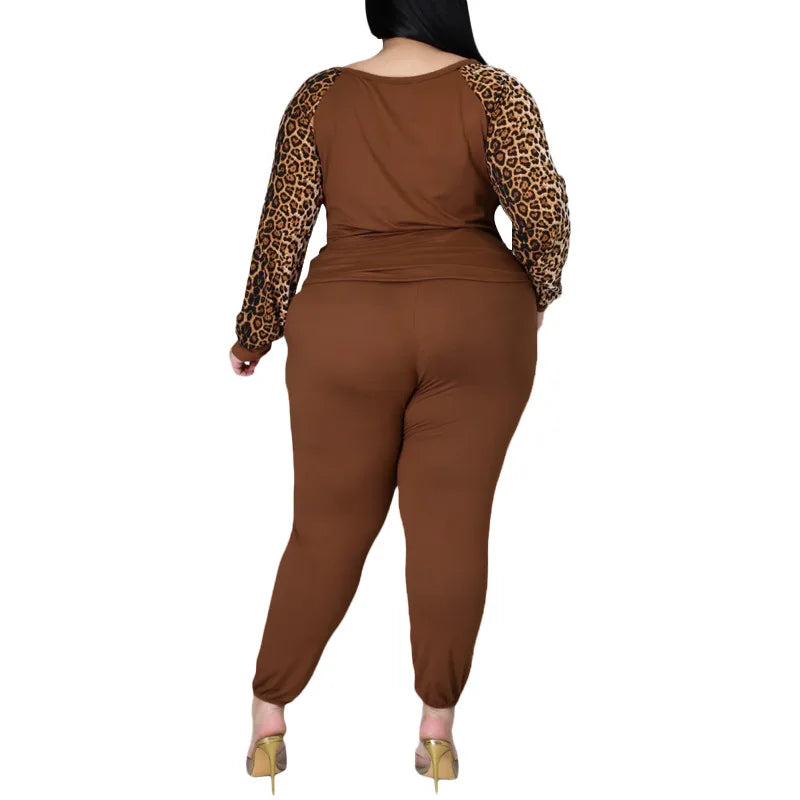 Leopard Print Crop Top and Leggings Set - Toshe Women's Fashions