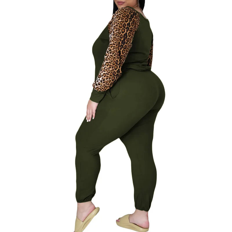 Leopard Print Crop Top and Leggings Set - Toshe Women's Fashions