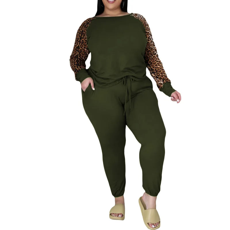 Leopard Print Crop Top and Leggings Set - Toshe Women's Fashions