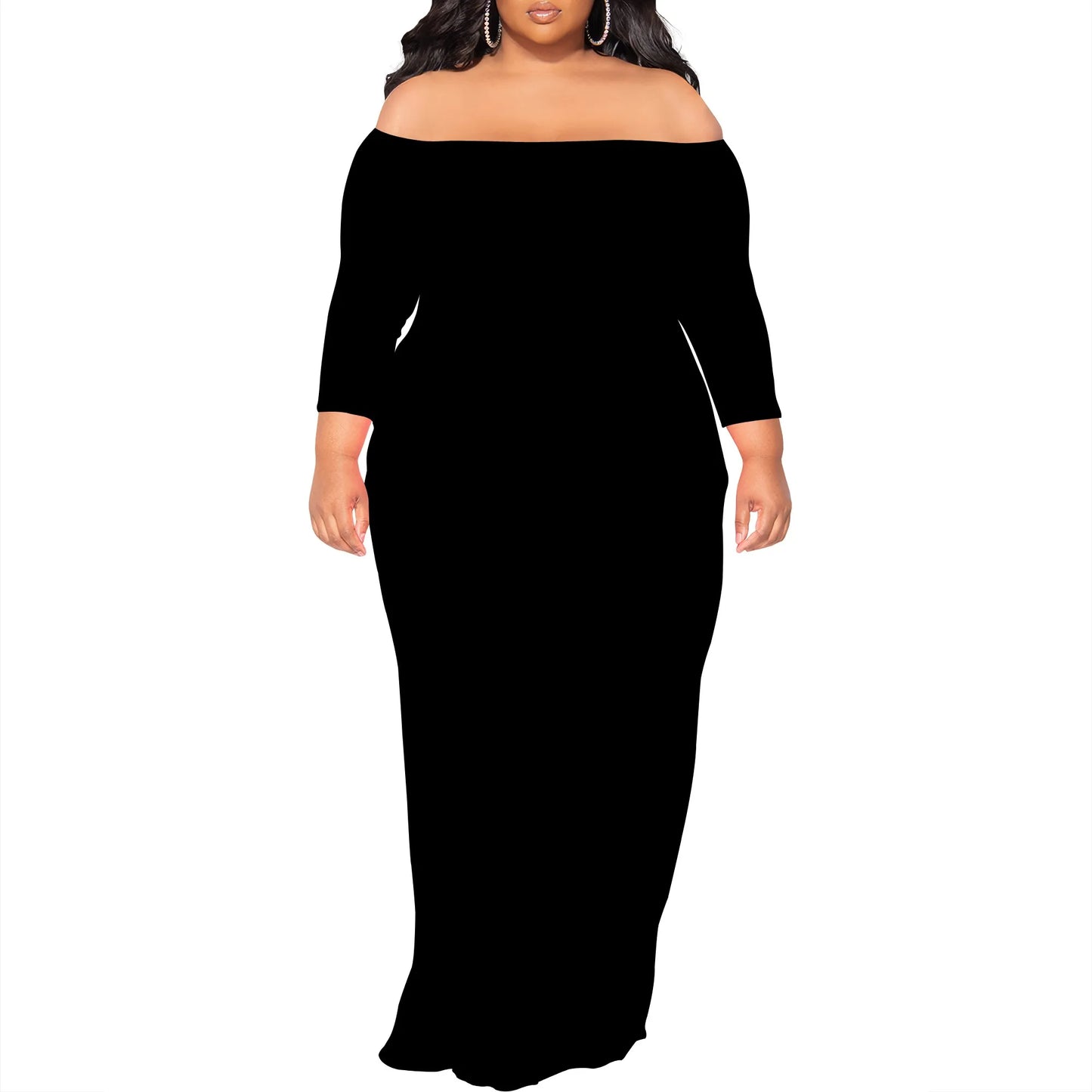 Off-Shoulder Bodycon Fishtail Maxi Dress