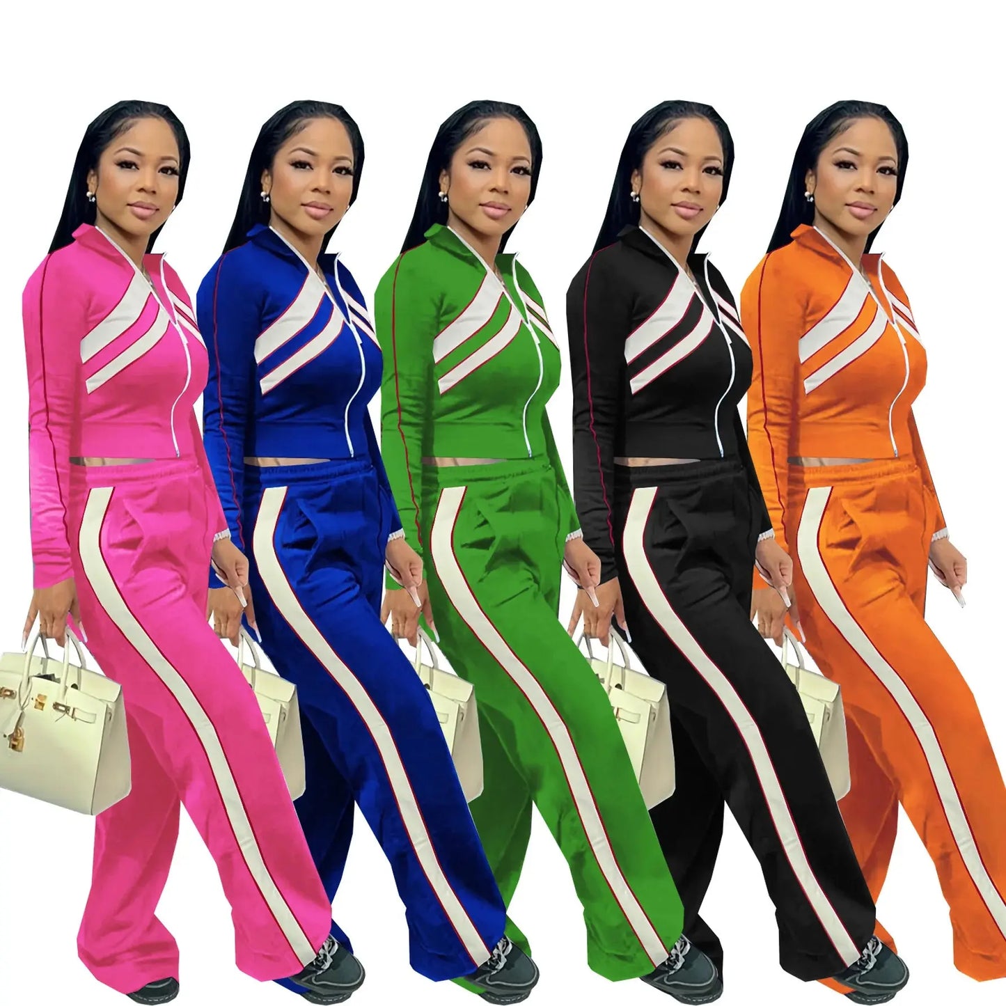 Matching Sets Stripe Two Pieces Sets Tops And Pants Suits aliexpress