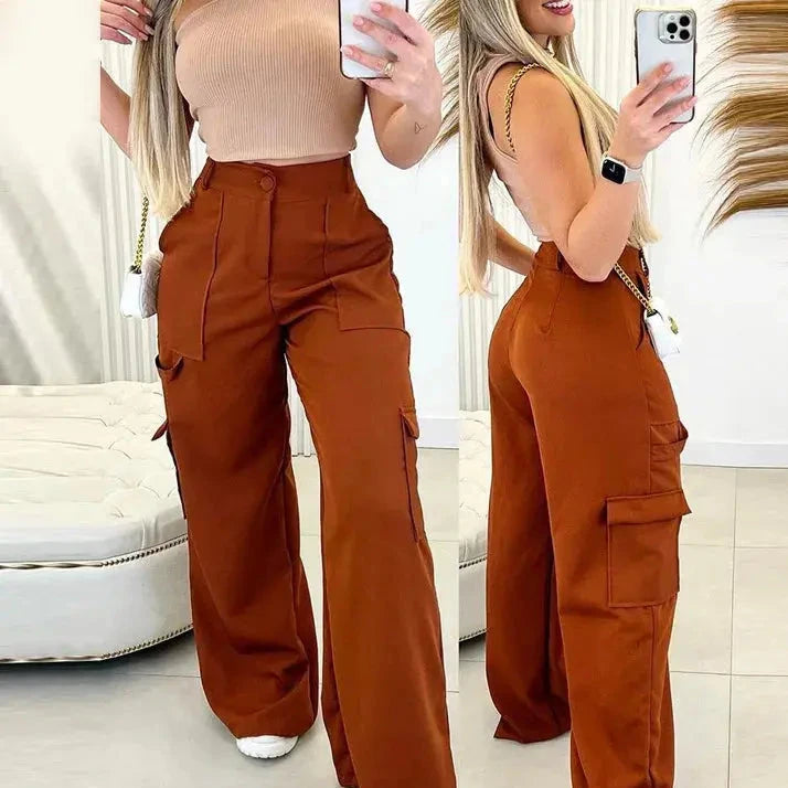 Wide Leg Cargo Pants Trousers Toshe Women's Fashions