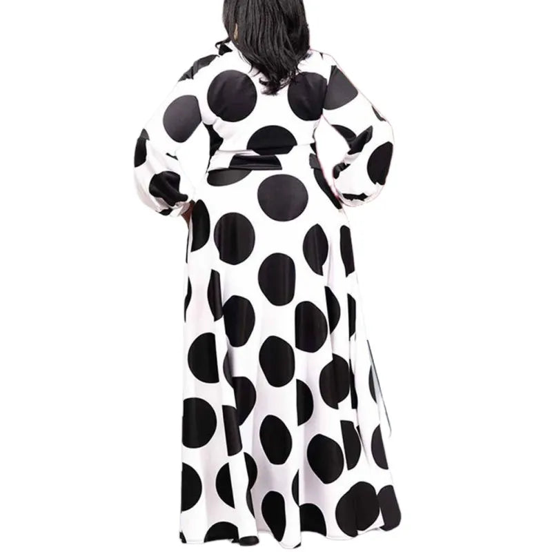 Polka Dot Front Tie Maxi Dress - Toshe Women's Fashions