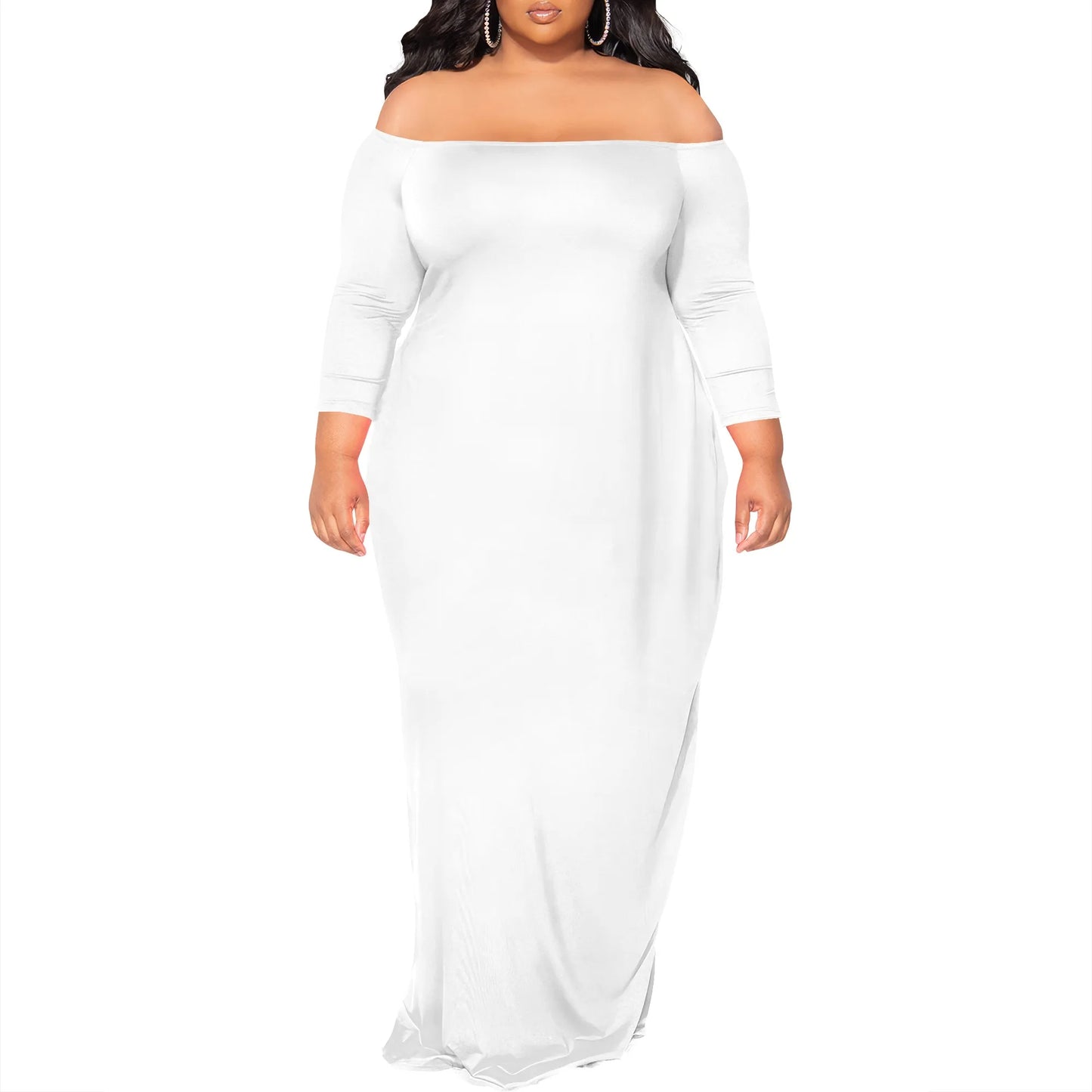 Off-Shoulder Bodycon Fishtail Maxi Dress