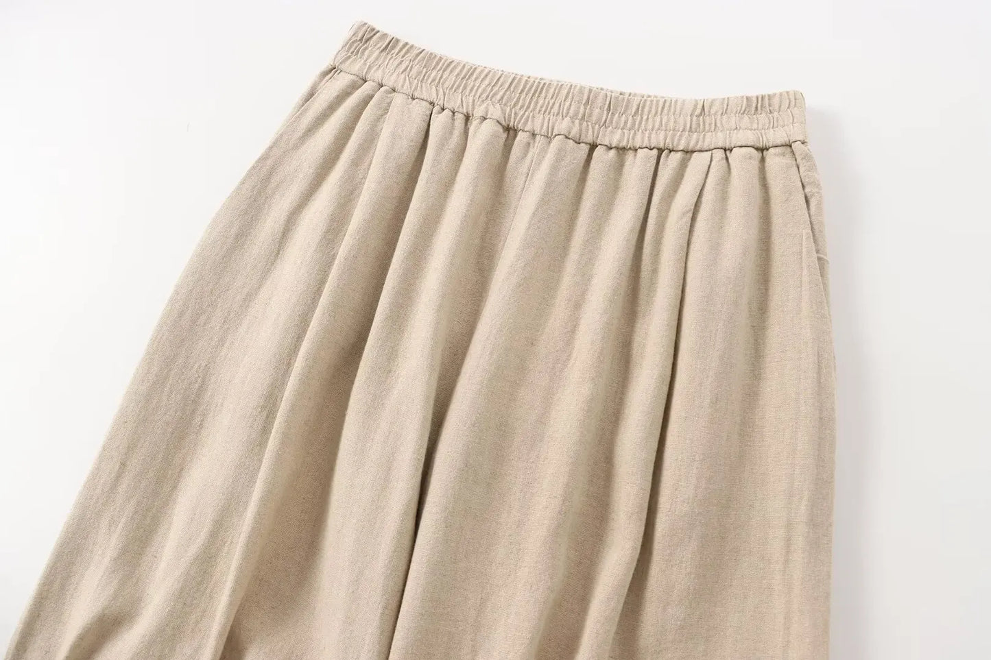 Linen Collared Single-Breasted Shirt & Pocketed Wide Leg Pant Set