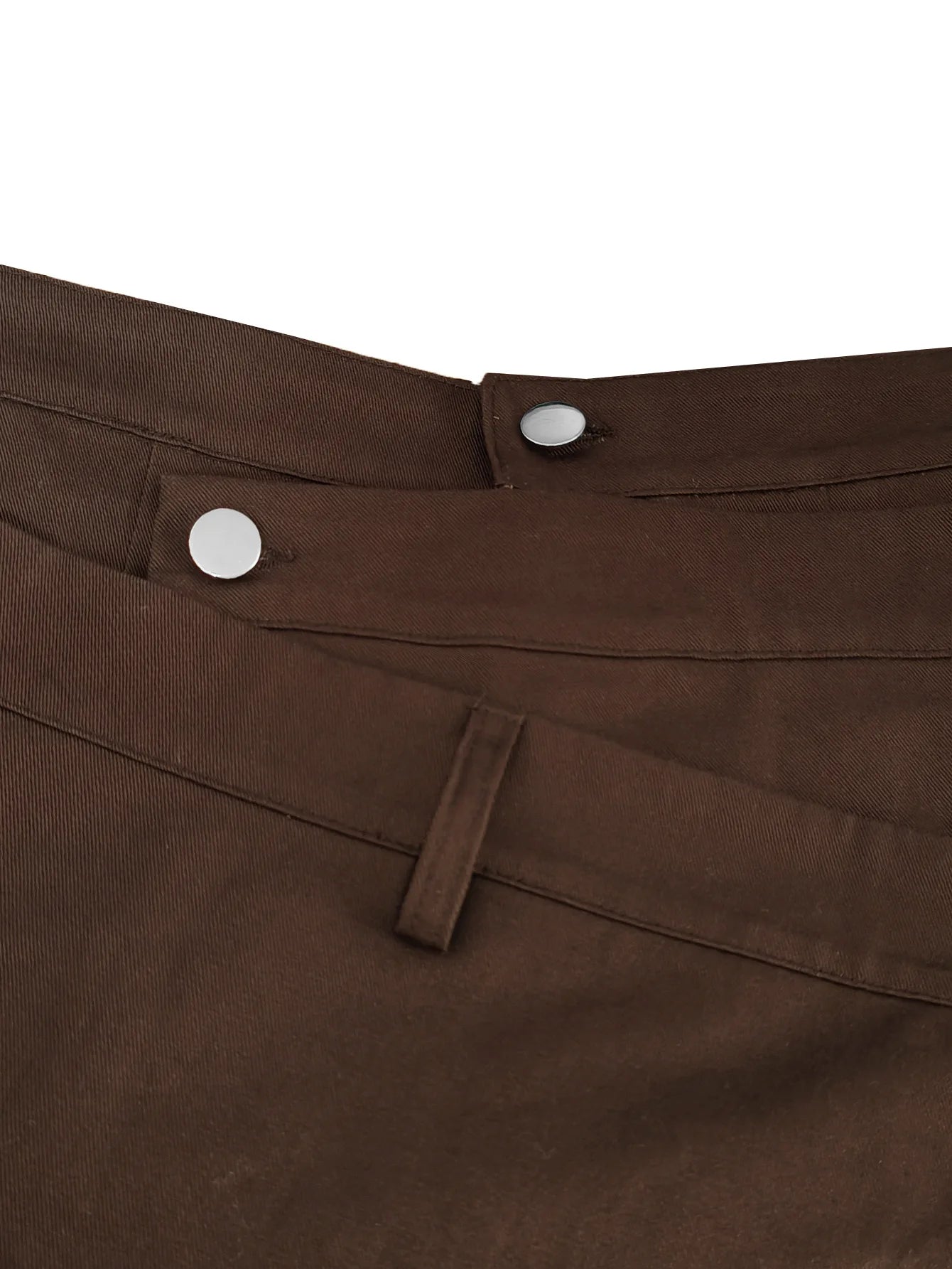 Vintage Asymmetrical Wrap Overlap Washed Denim