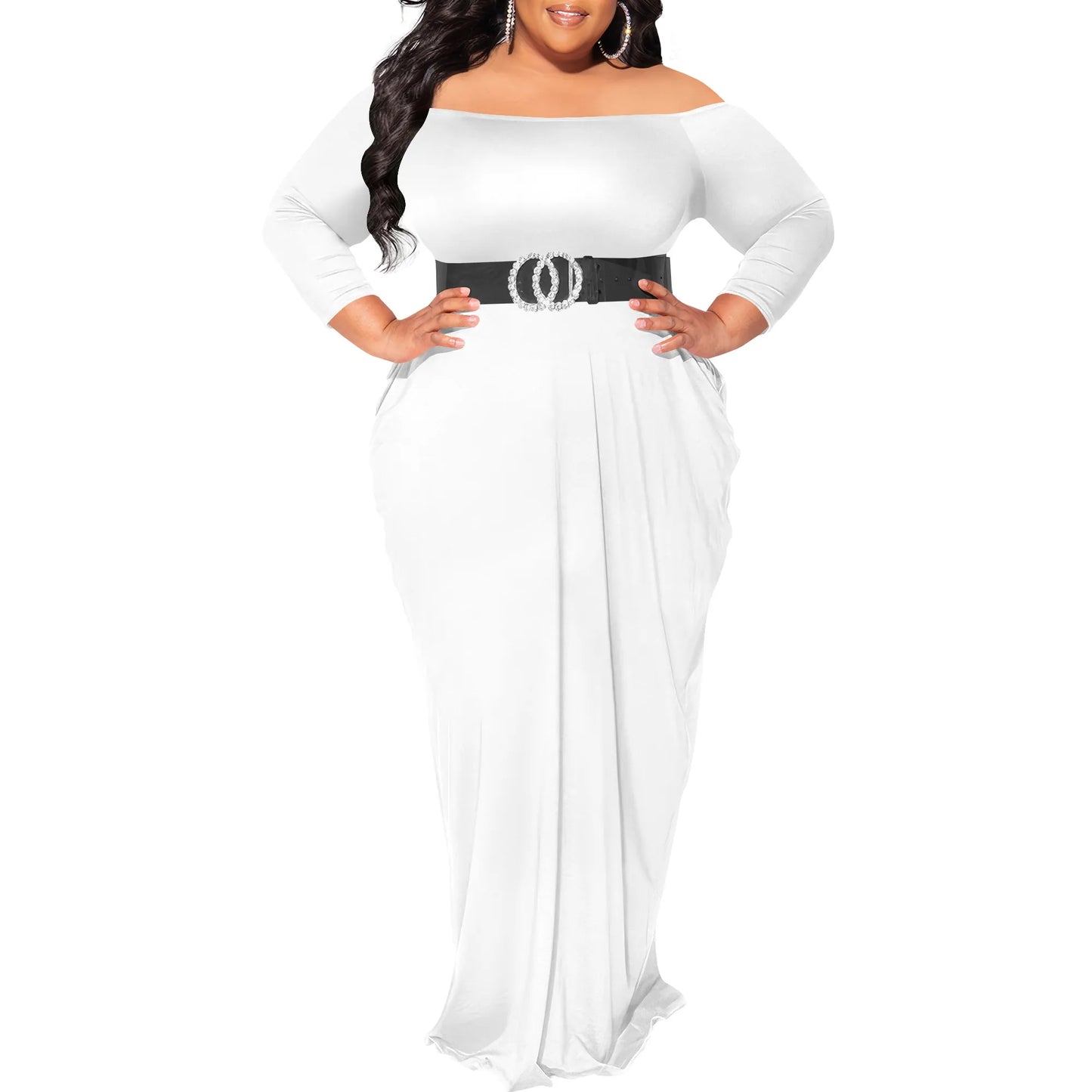 Off-Shoulder Bodycon Fishtail Maxi Dress