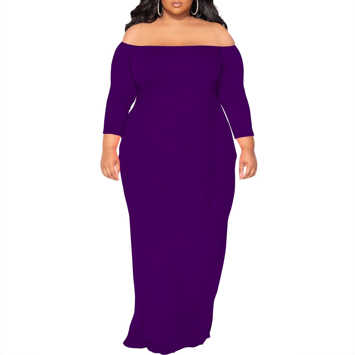Off-Shoulder Bodycon Fishtail Maxi Dress