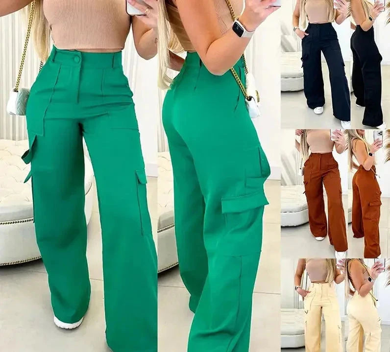 Wide Leg Cargo Pants Trousers Toshe Women's Fashions