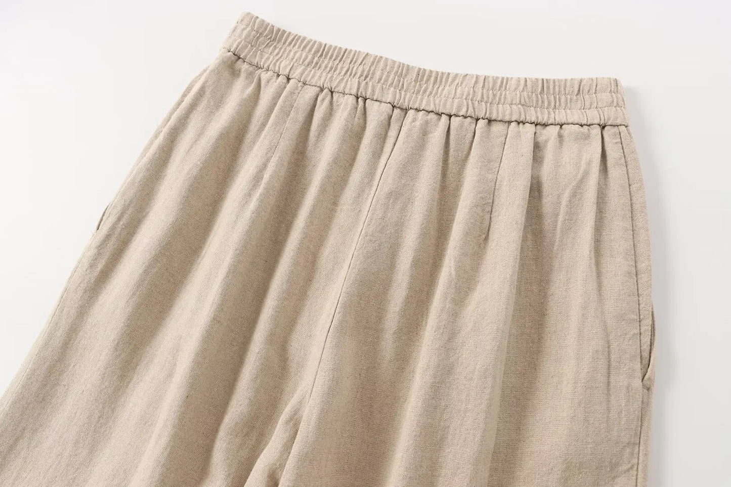 Linen Collared Single-Breasted Shirt & Pocketed Wide Leg Pant Set