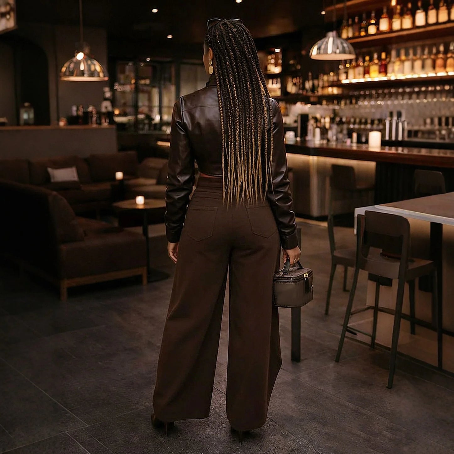 Vintage Asymmetrical Wrap Overlap Washed Denim
