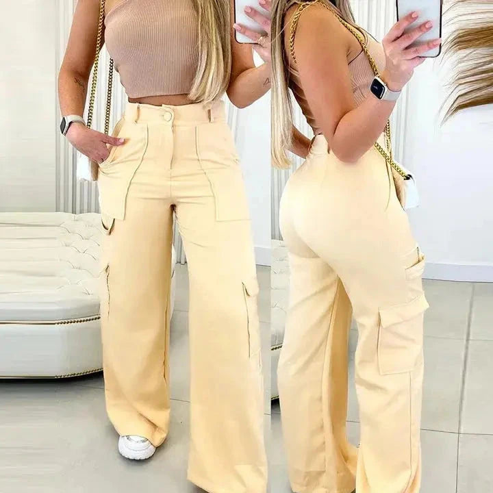 Wide Leg Cargo Pants Trousers Toshe Women's Fashions