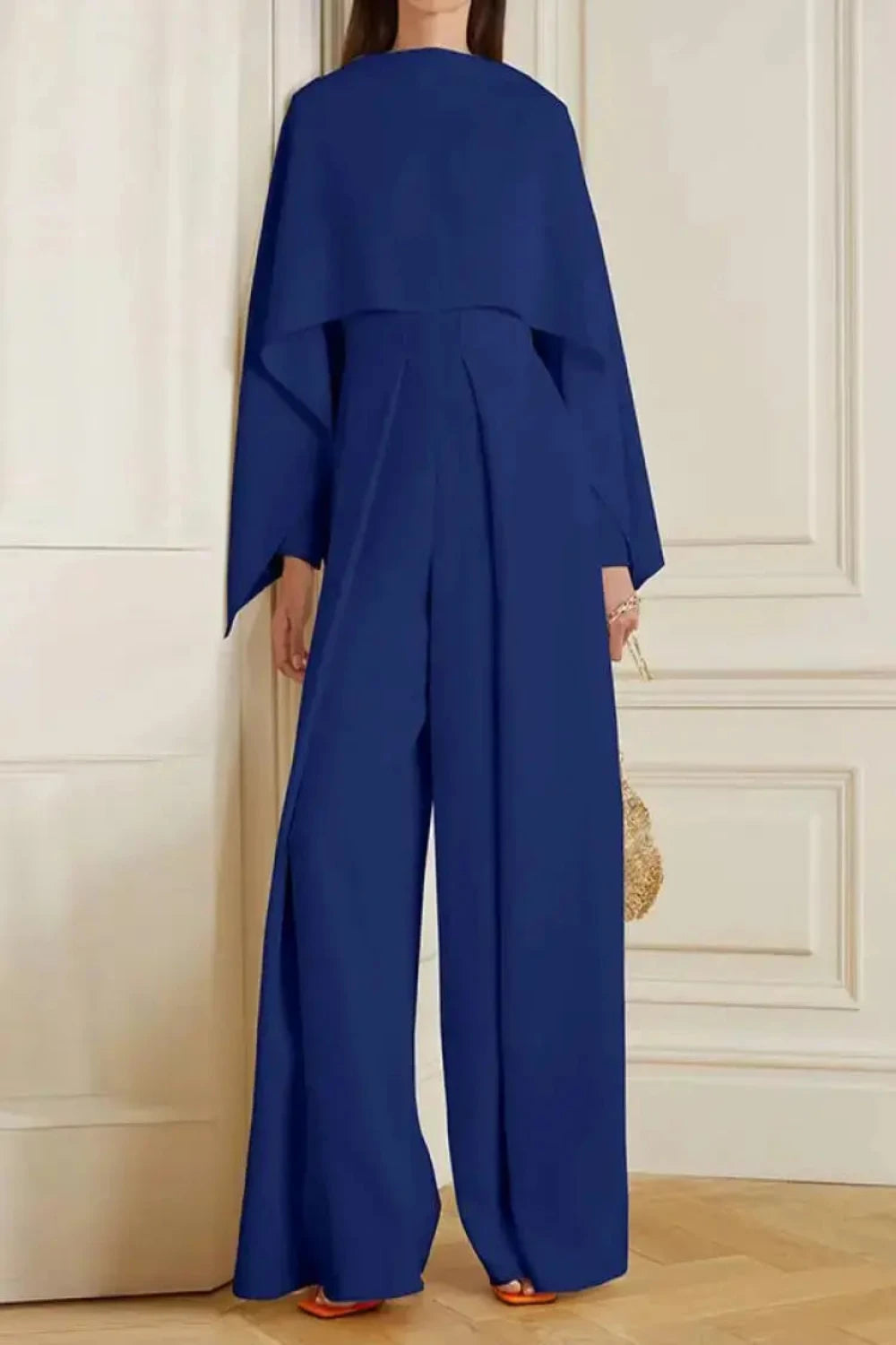 Cape Style Long Sleeve Wide Leg Jumpsuits Ali Express