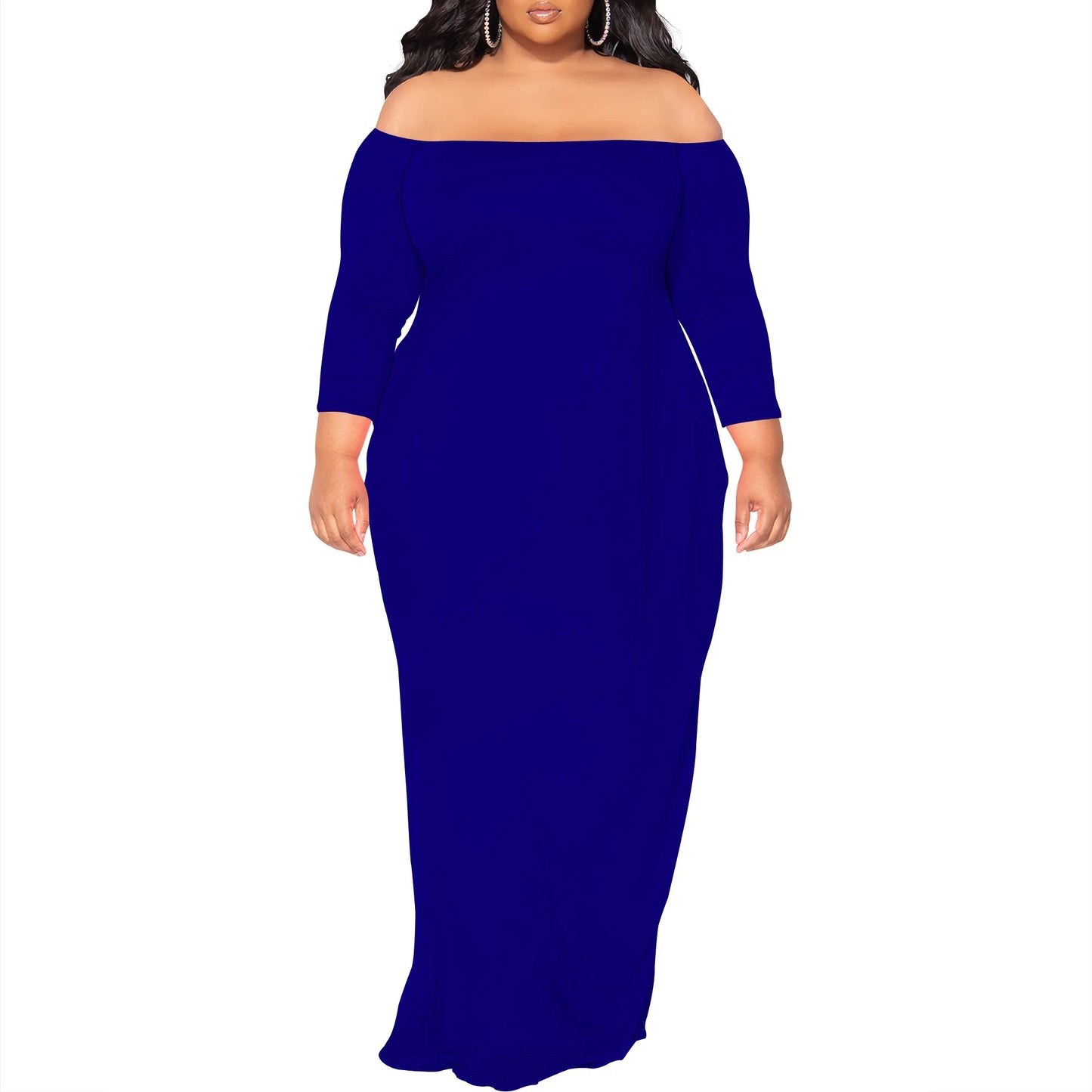 Off-Shoulder Bodycon Fishtail Maxi Dress