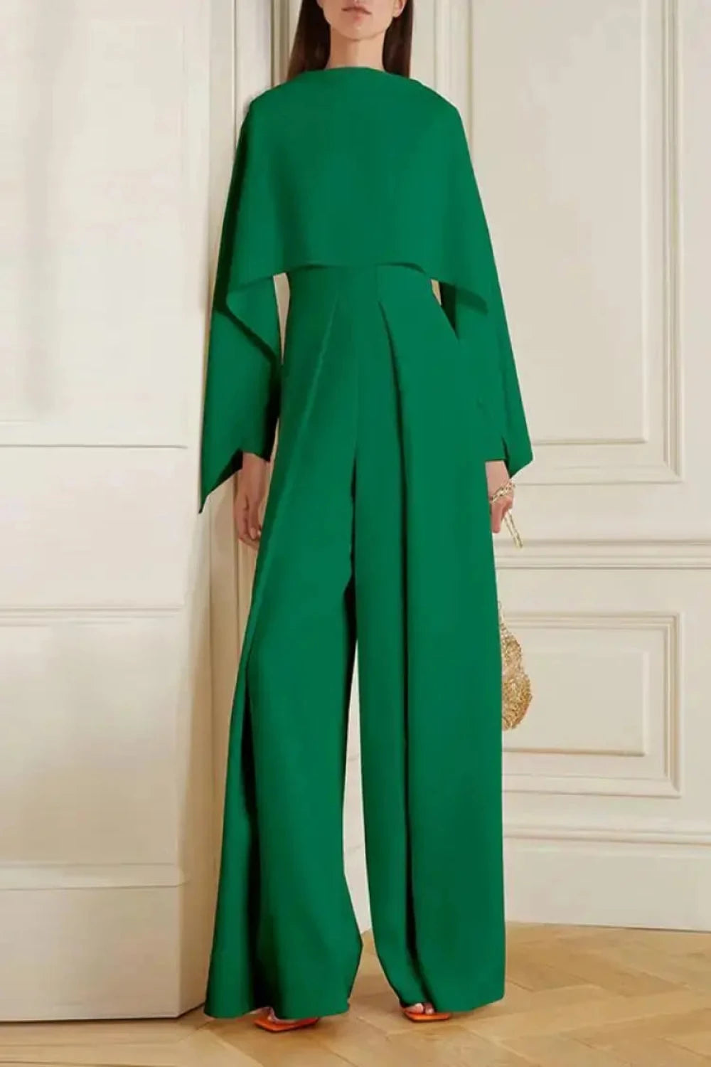 Cape Style Long Sleeve Wide Leg Jumpsuits Ali Express