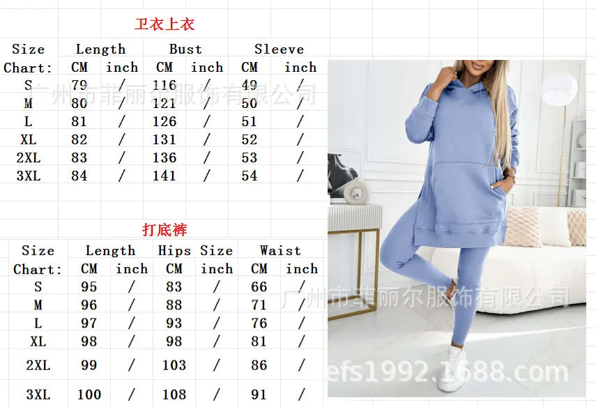 Hooded Sweatshirt and Pants Set