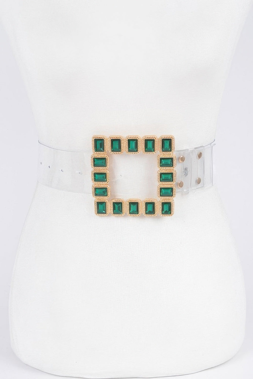 Stone buckle faux leather belt for women by Toshe Women's Fashions, featuring a stylish stone buckle detail.