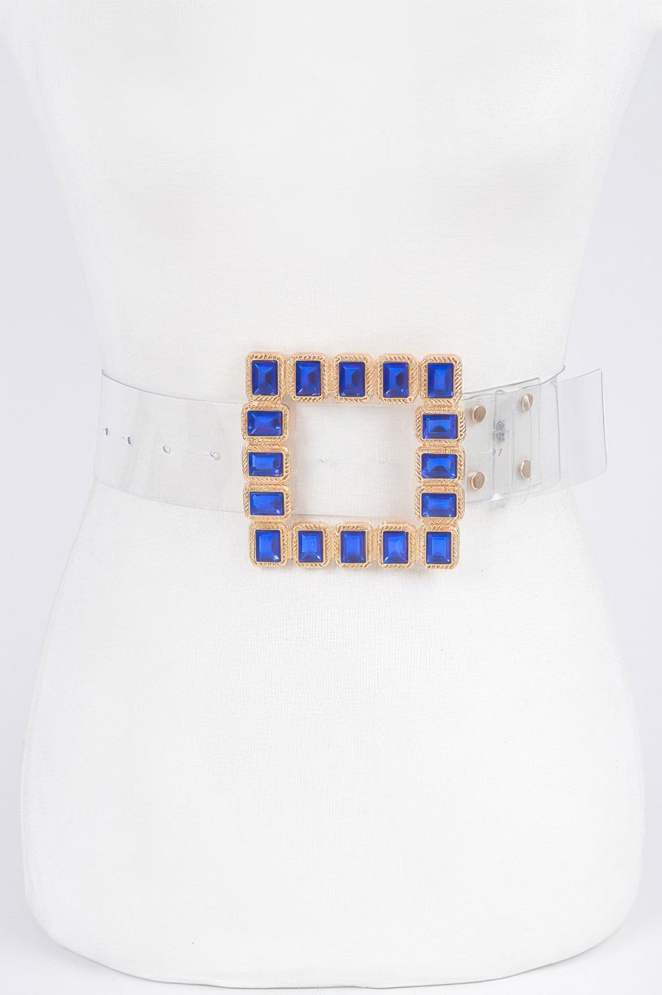 Toshe Women's Fashions Stone Buckle faux leather belt with a stylish stone buckle design.