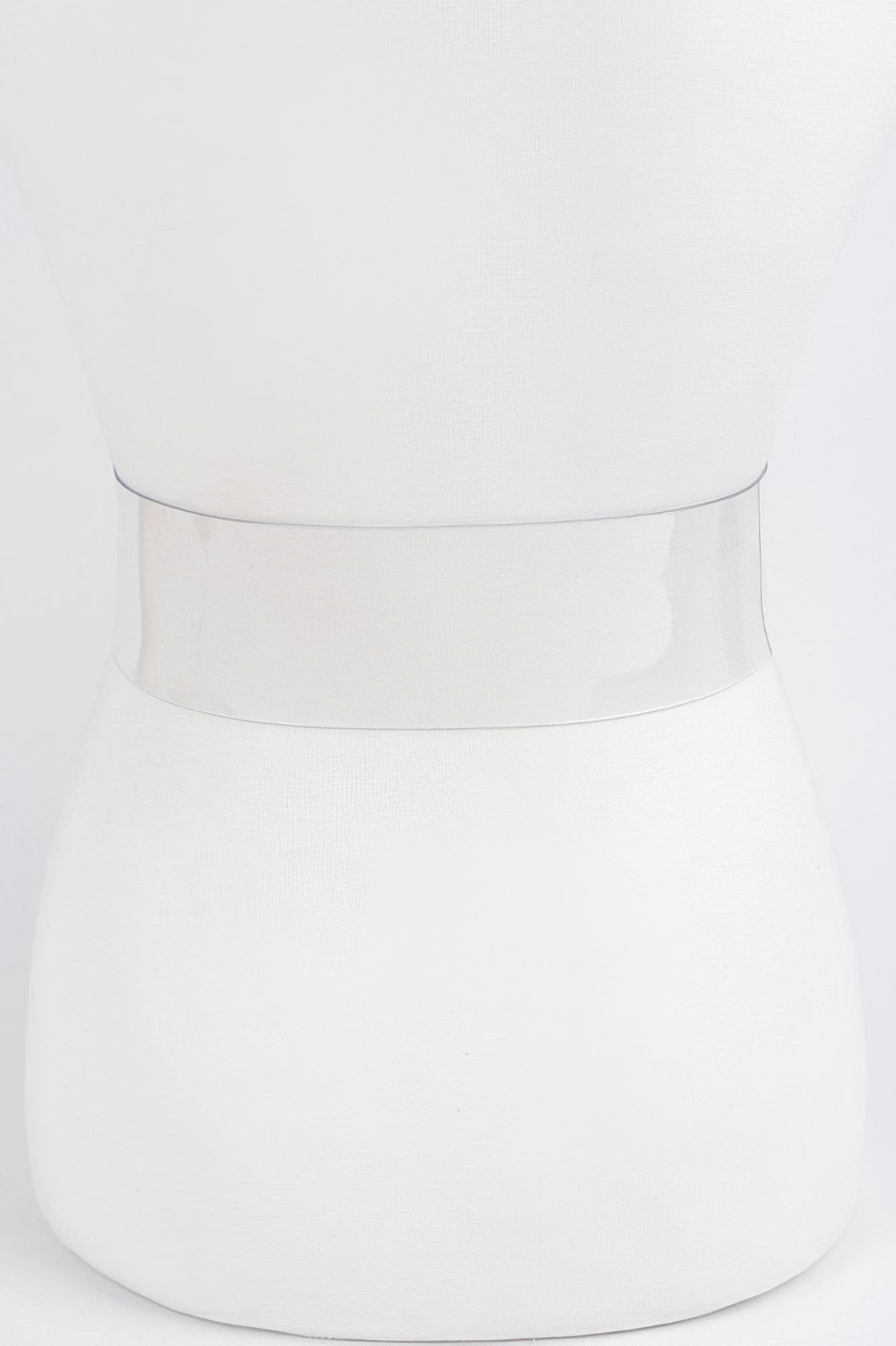 Transparent gold square buckle belt from Toshe Women's Fashions, featuring a sleek design and clear strap with gold buckle detail.