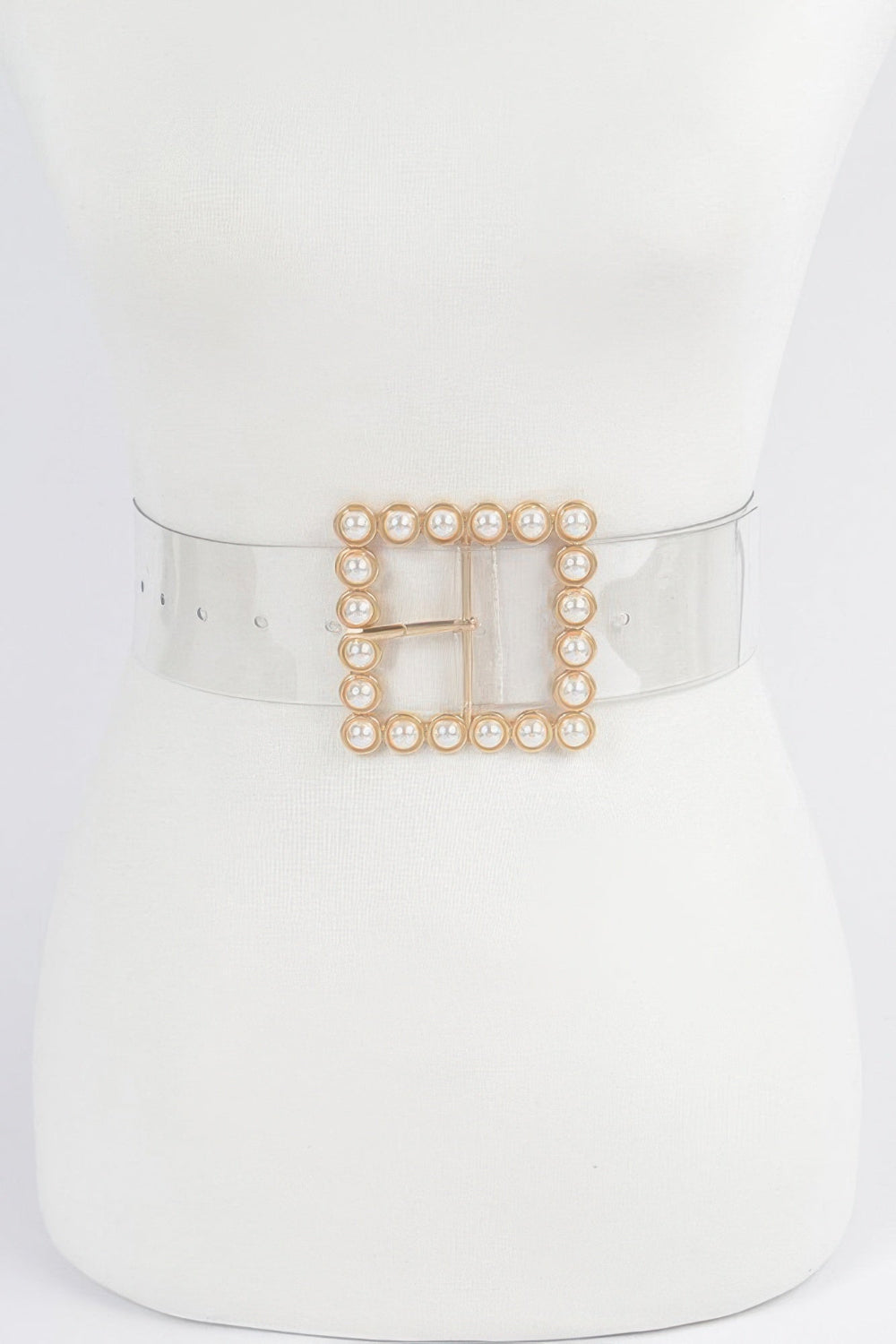 Beaded square belt by Toshe Women's Fashions featuring intricate beadwork and a stylish square buckle design.