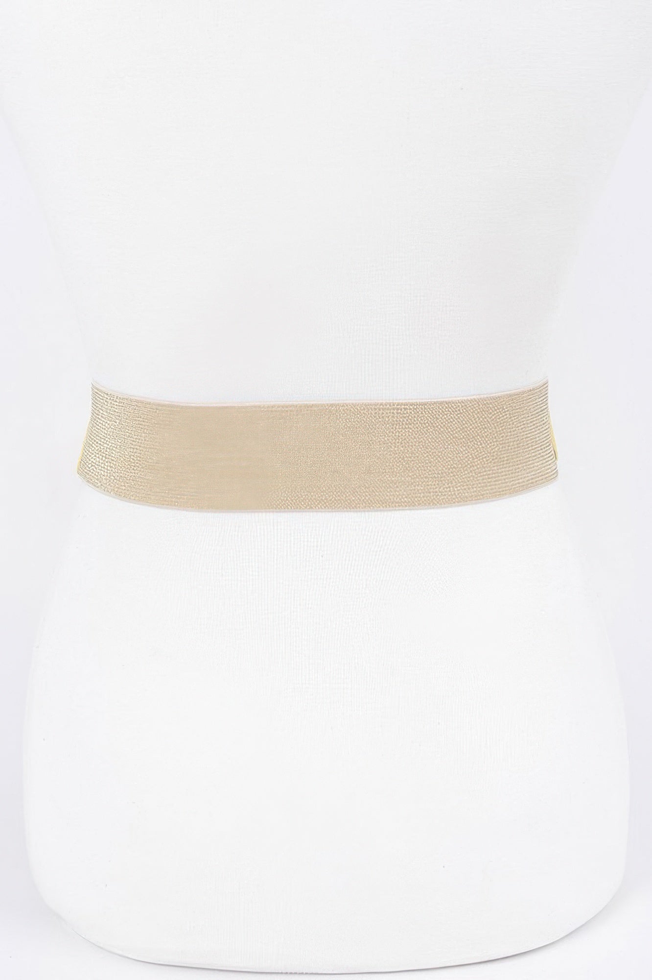 Two buckle elastic belt from Toshe Women's Fashions featuring adjustable design and neutral color for casual wear.