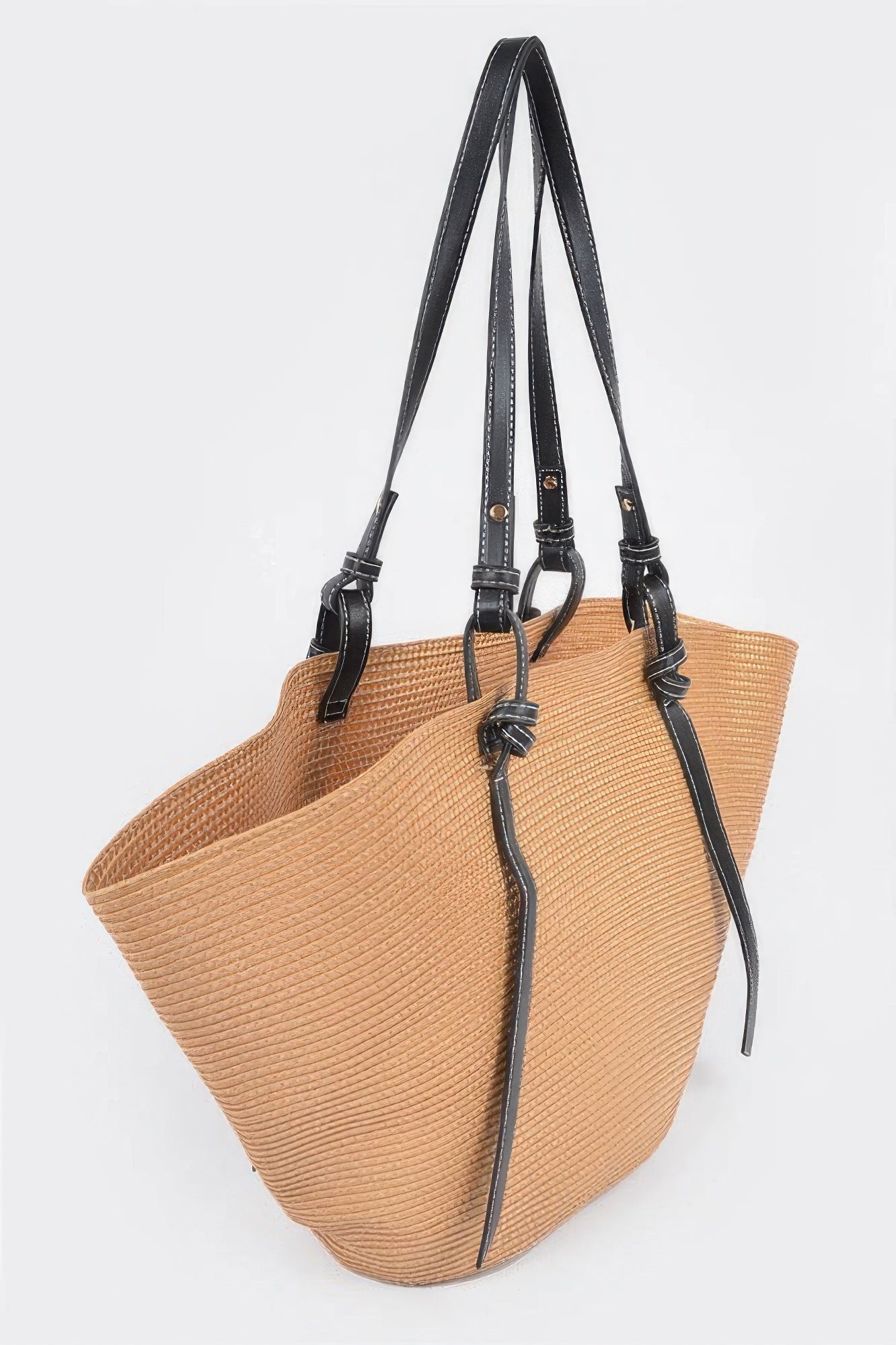 Large faux straw hobo bag by Toshe Women's Fashions with rounded shape and shoulder strap, perfect for casual outings.