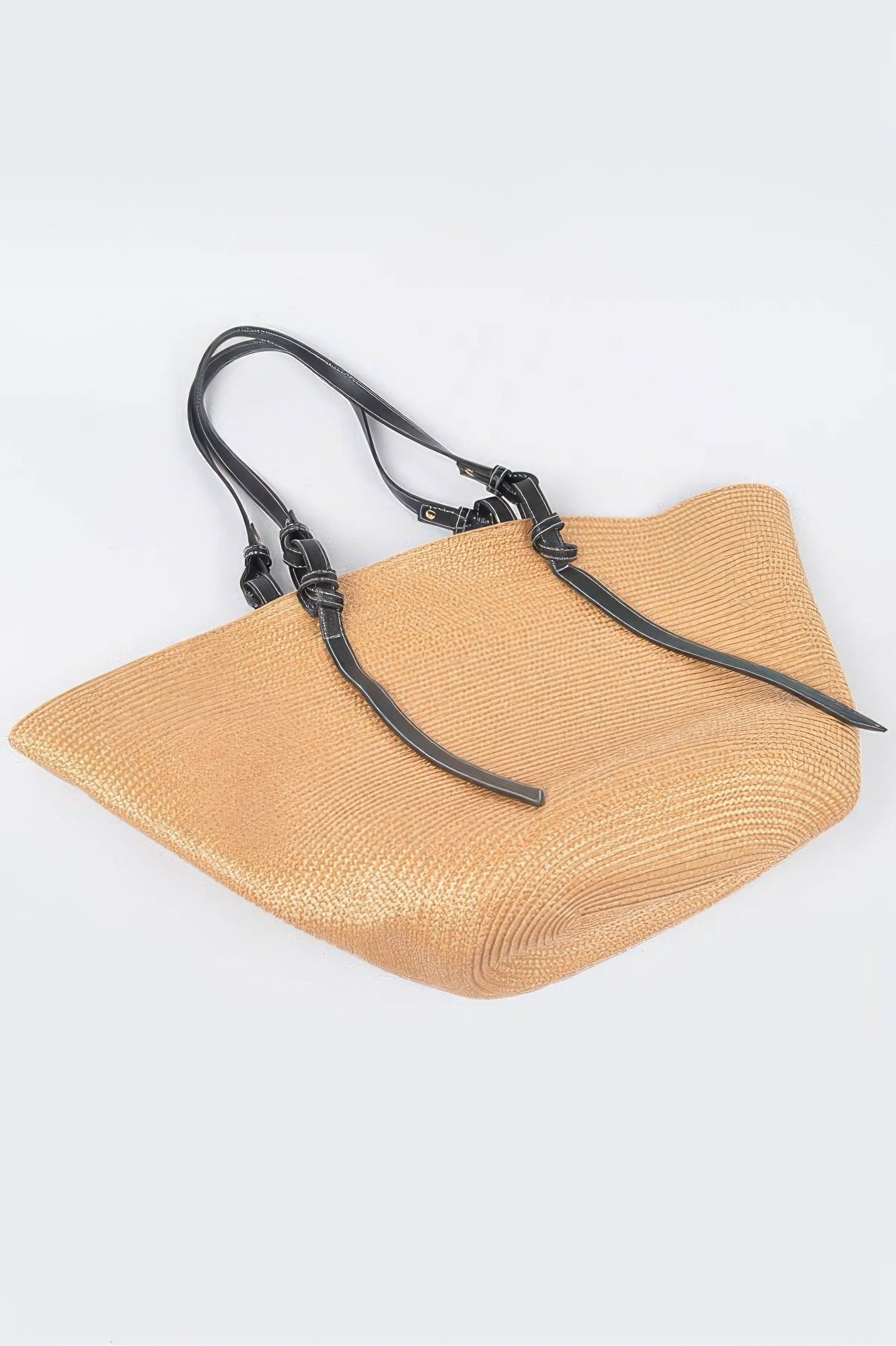 Faux straw large hobo bag from Toshe Women's Fashions with rounded shape and shoulder strap, designed for casual style.