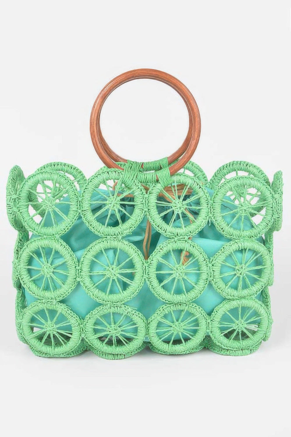 Monotone crochet handbag in neutral tones, crafted by Toshe Women's Fashions, featuring a stylish, textured design.