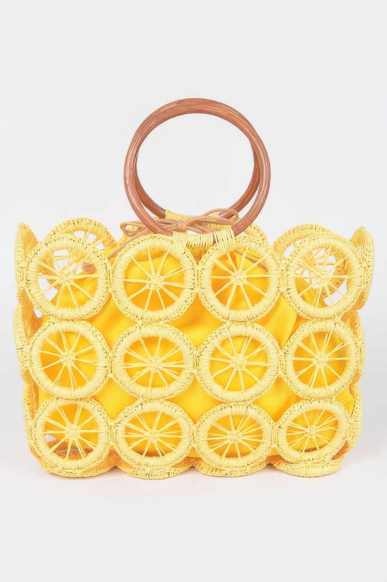 Toshe Women's Fashions monotone crochet handbag with rounded shape and short handle, stylish accessory for casual outfits.