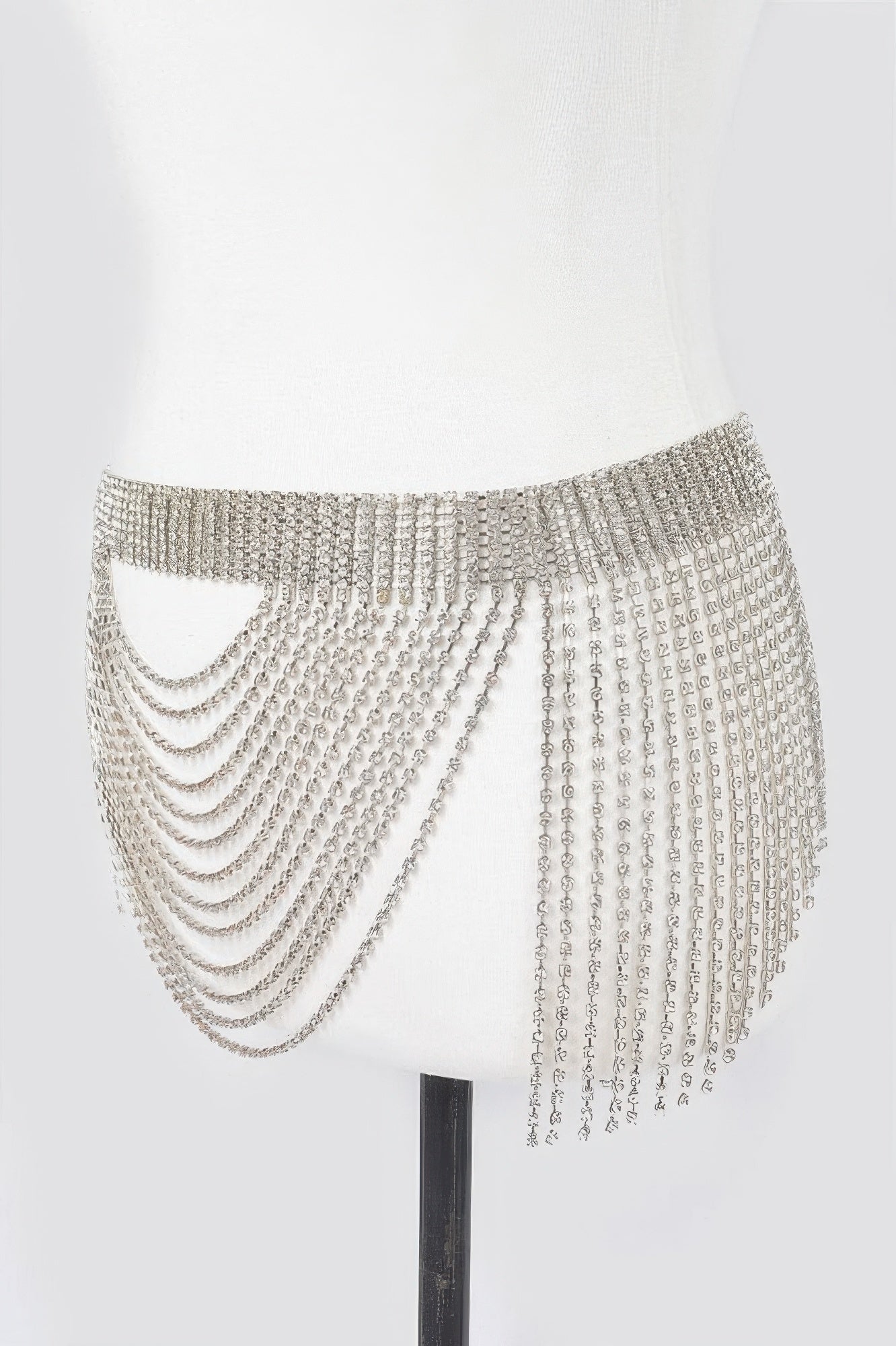 Rhinestone multi-layered drop belt by Toshe Women's Fashions featuring sparkling rhinestones and layered design for stylish accessories.