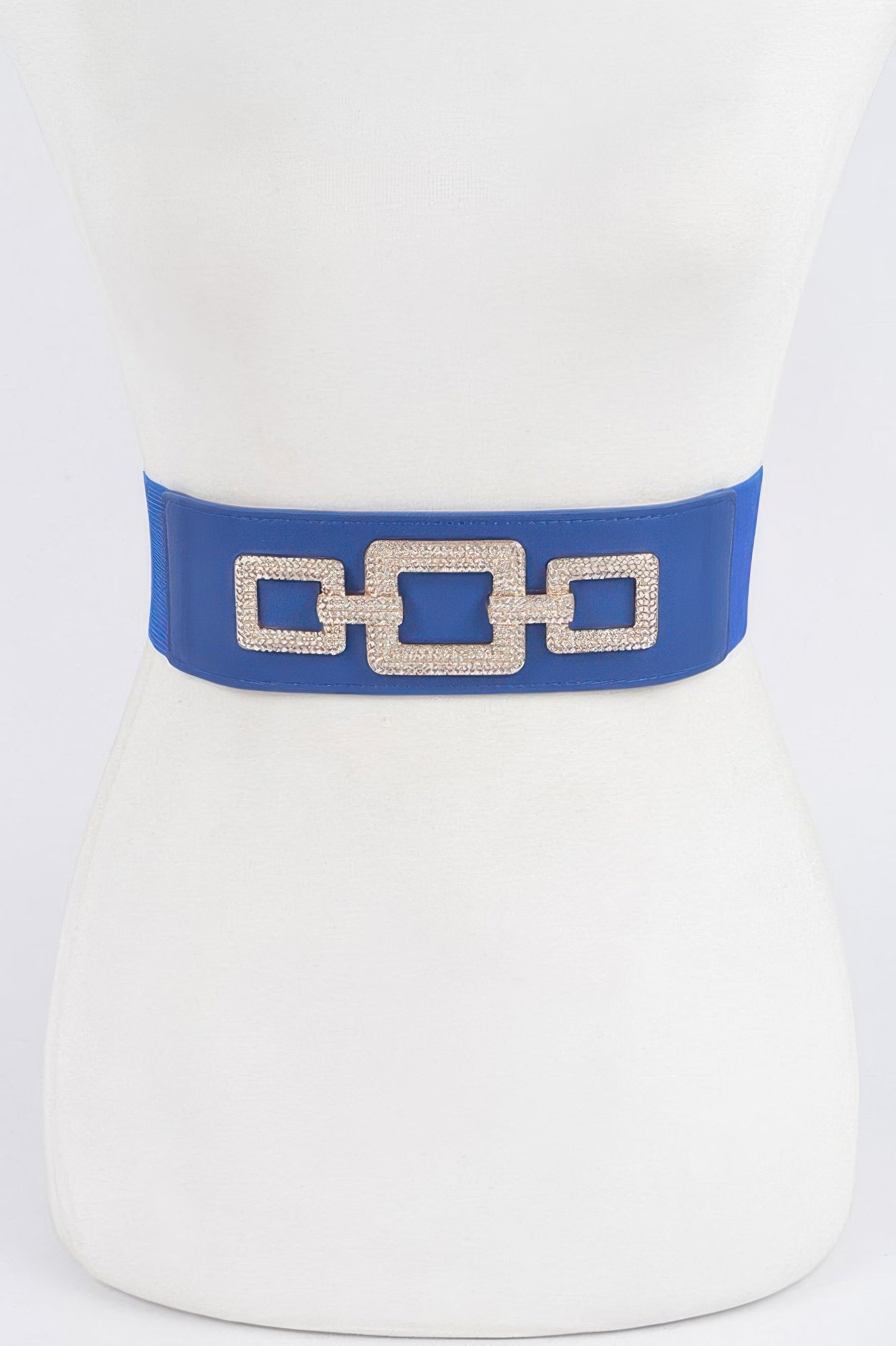 Rhinestone link elastic belt by Toshe Women's Fashions featuring sparkling rhinestones and a flexible stretch design.