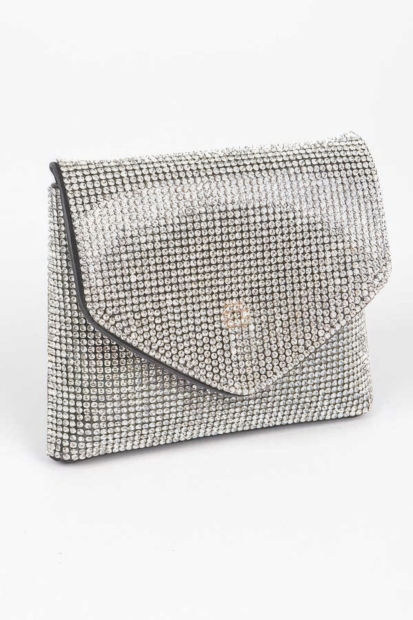 Rhinestone mini bag with chain belt by Toshe Women's Fashions, featuring sparkling rhinestones and a sleek chain strap.