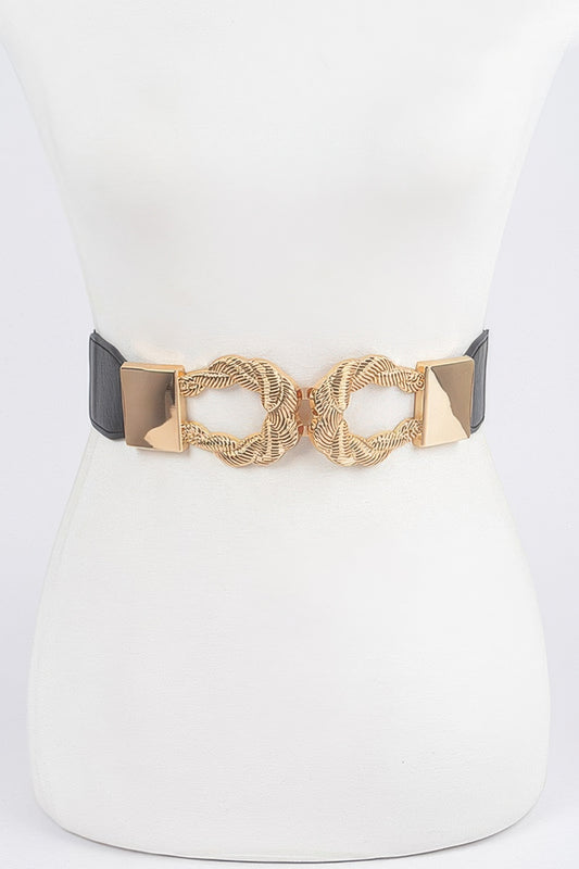 Elastic Twist Link Cuff Belt by Toshe Women's Fashions, featuring a versatile design with twist link details.