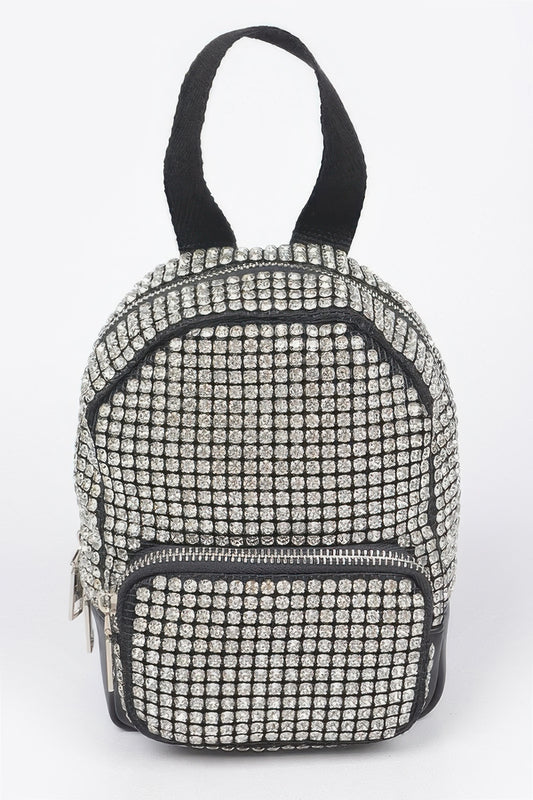 Rhinestone crossbody bag with sparkling embellishments and adjustable strap, designed by Toshe Women's Fashions.