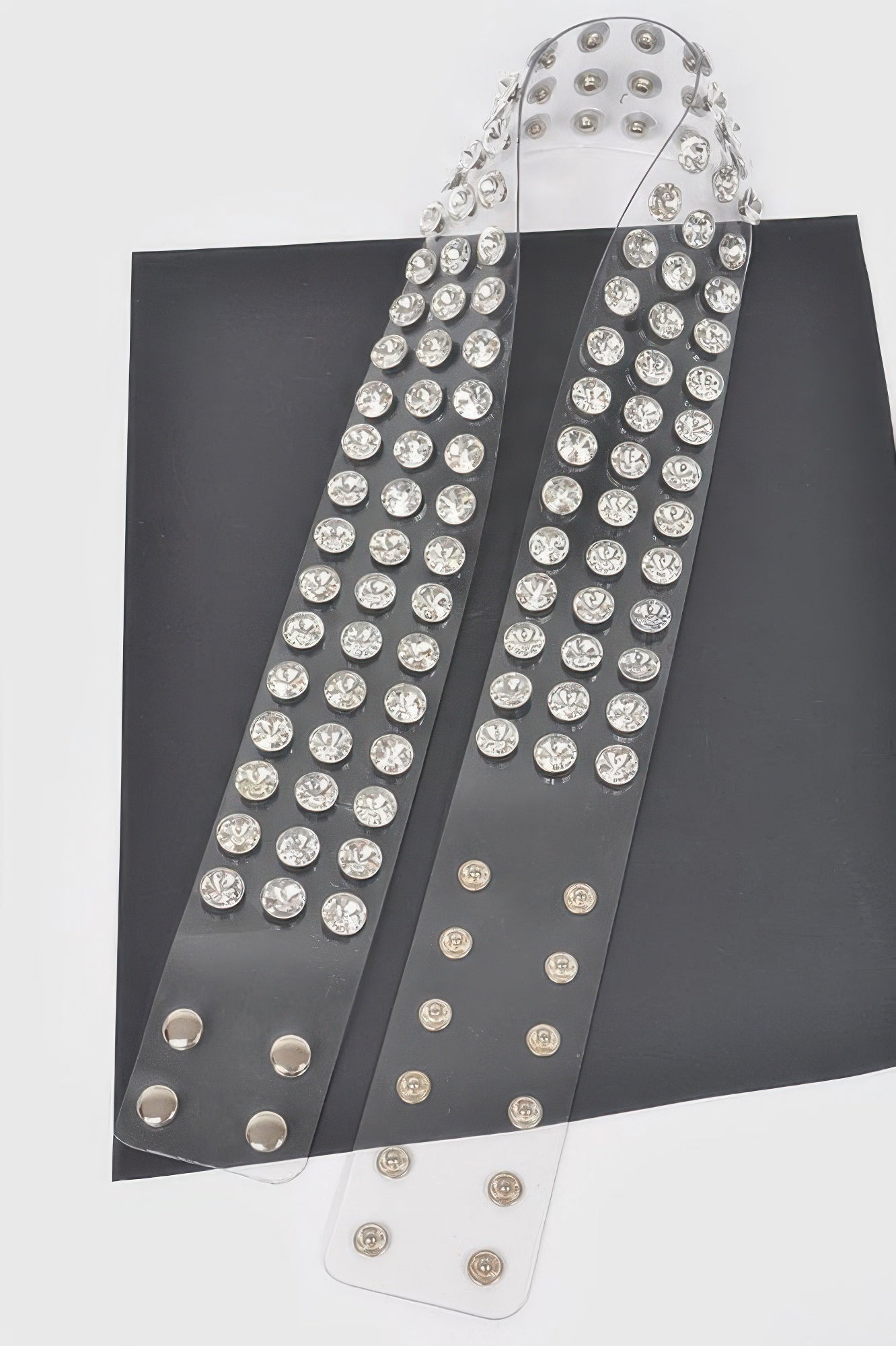 Large clear stone waist belt by Toshe Women's Fashions featuring multiple stones and a stylish design.