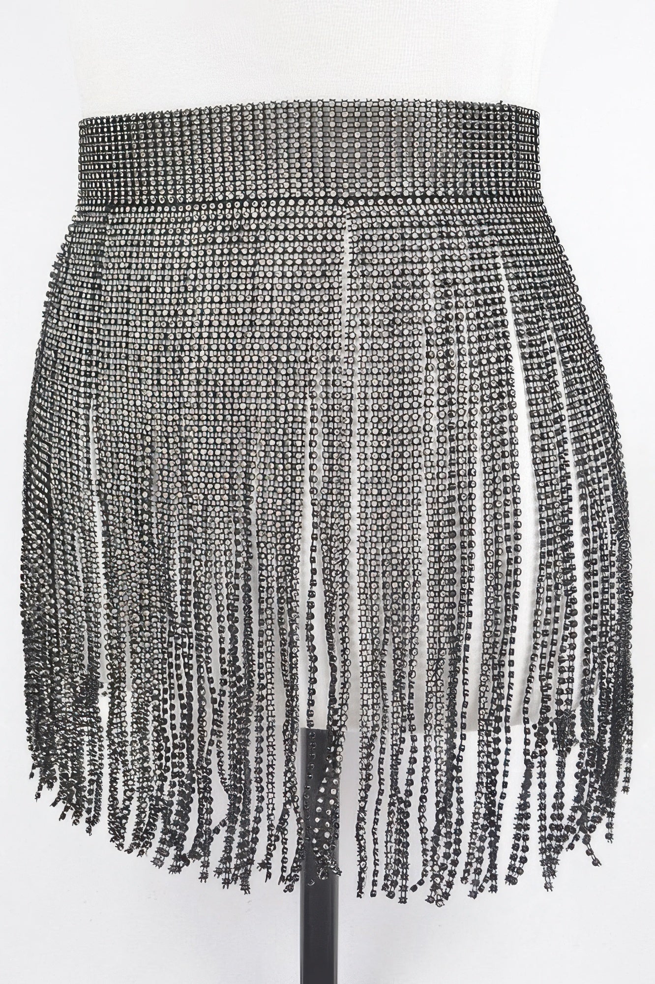 Rhinestone fringe belt by Toshe Women's Fashions featuring sparkling rhinestones and flowing fringe for stylish wear.