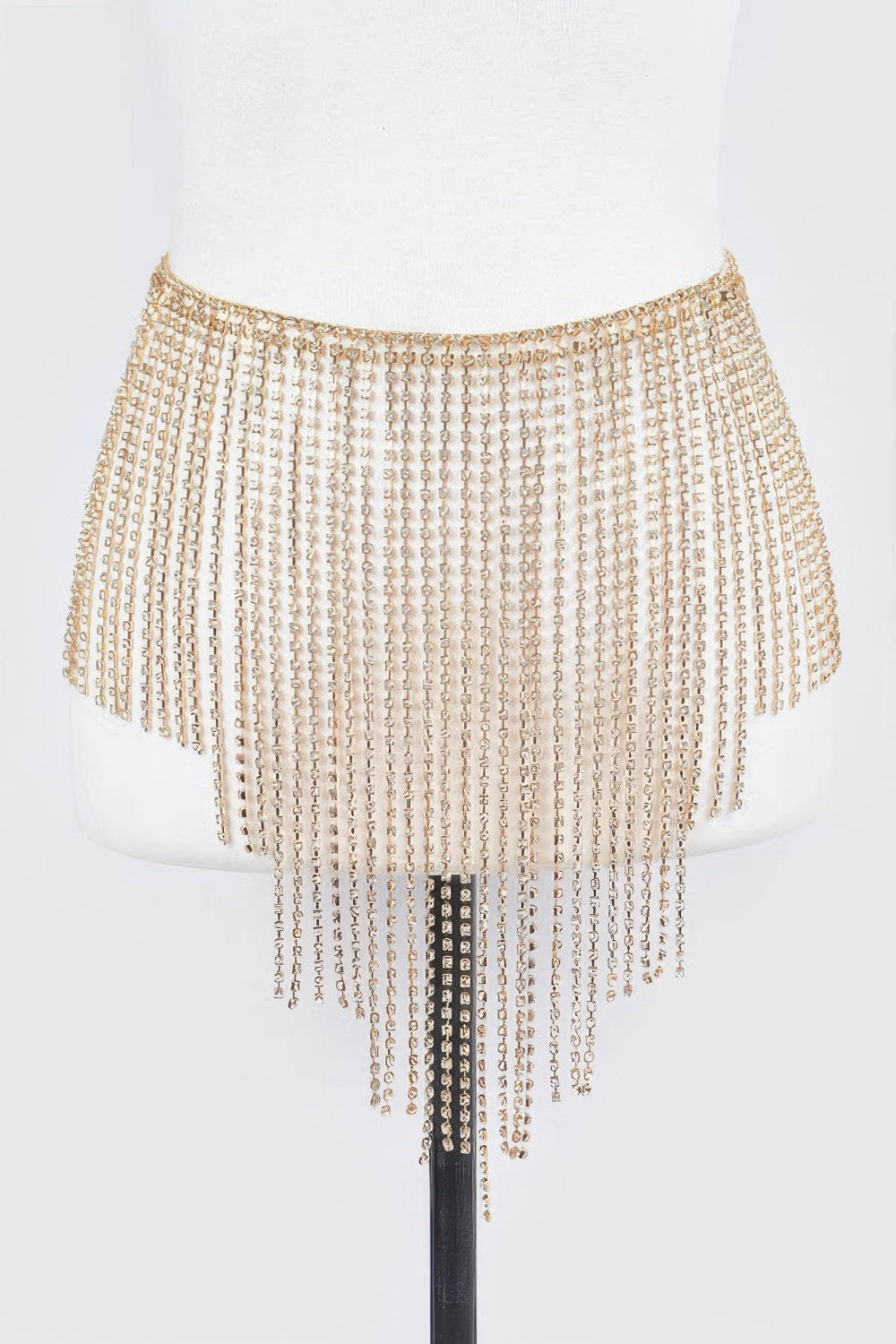 Rhinestone belt with sparkling embellishments from Toshe Women's Fashions, showcasing its intricate design and shiny details.