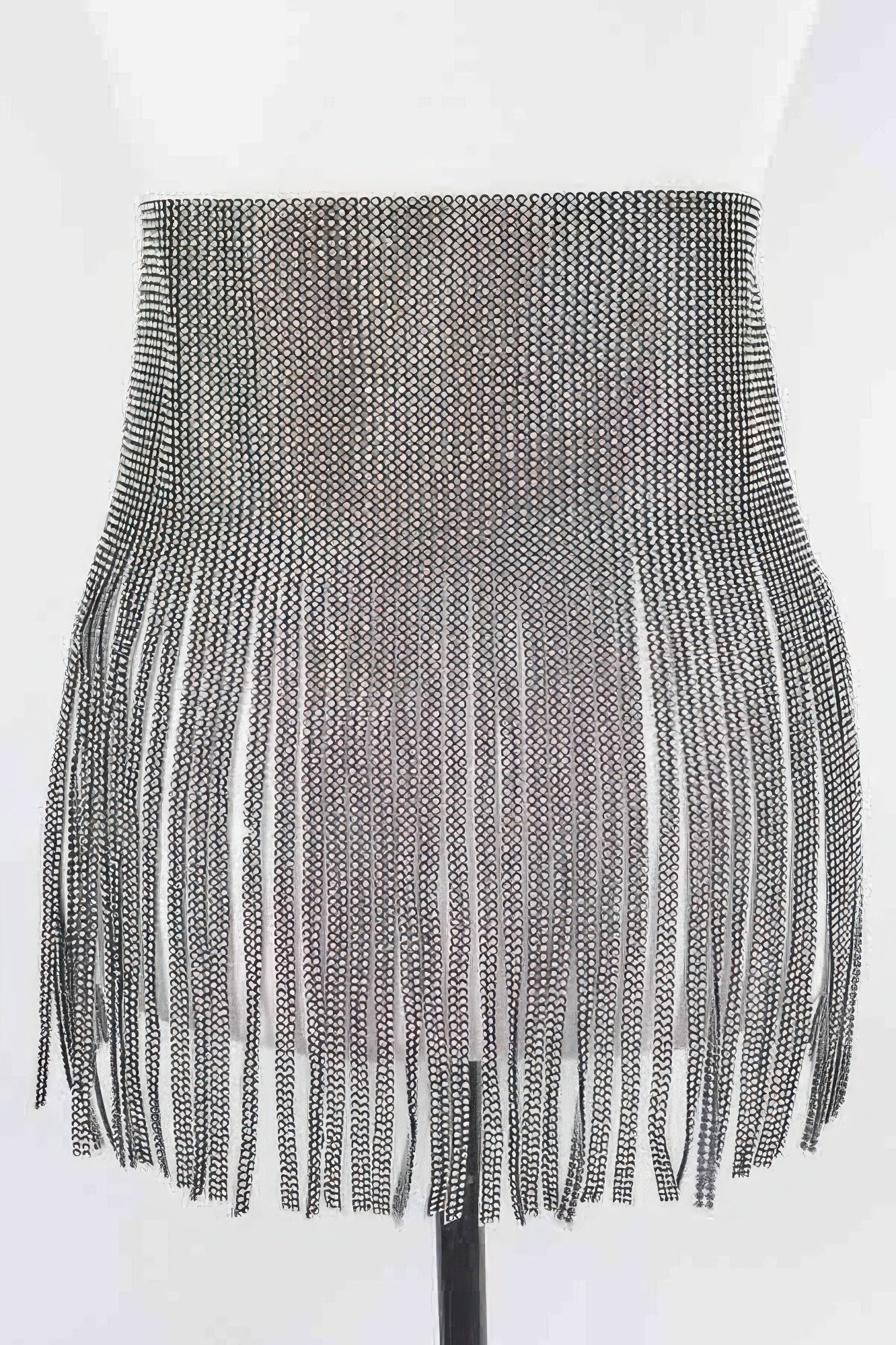 Shiny rhinestone fringe belt by Toshe Women's Fashions featuring sparkling embellishments and flowing fringe detail.