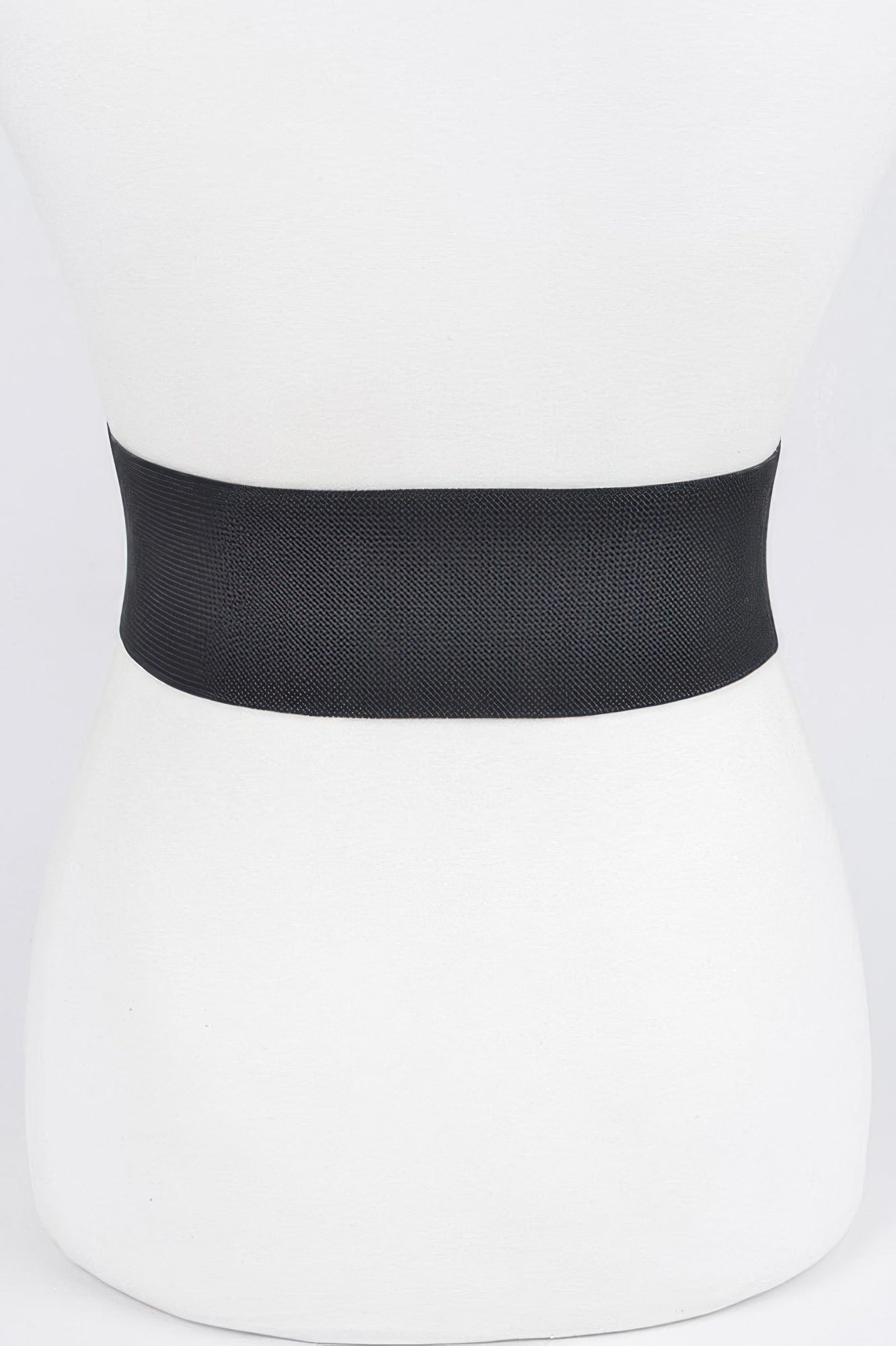 Faux pearl buckle stretch belt from Toshe Women's Fashions, featuring a stylish pearl-adorned buckle and elastic waistband.