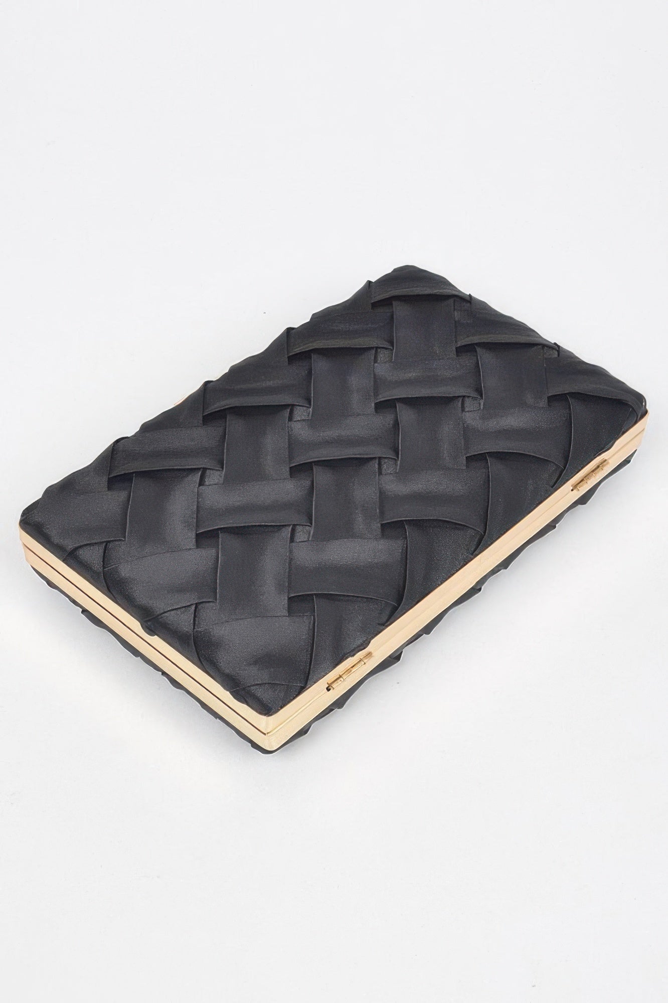 Cross hatched chain clutch bag from Toshe Women's Fashions with a sleek design and metallic chain strap.