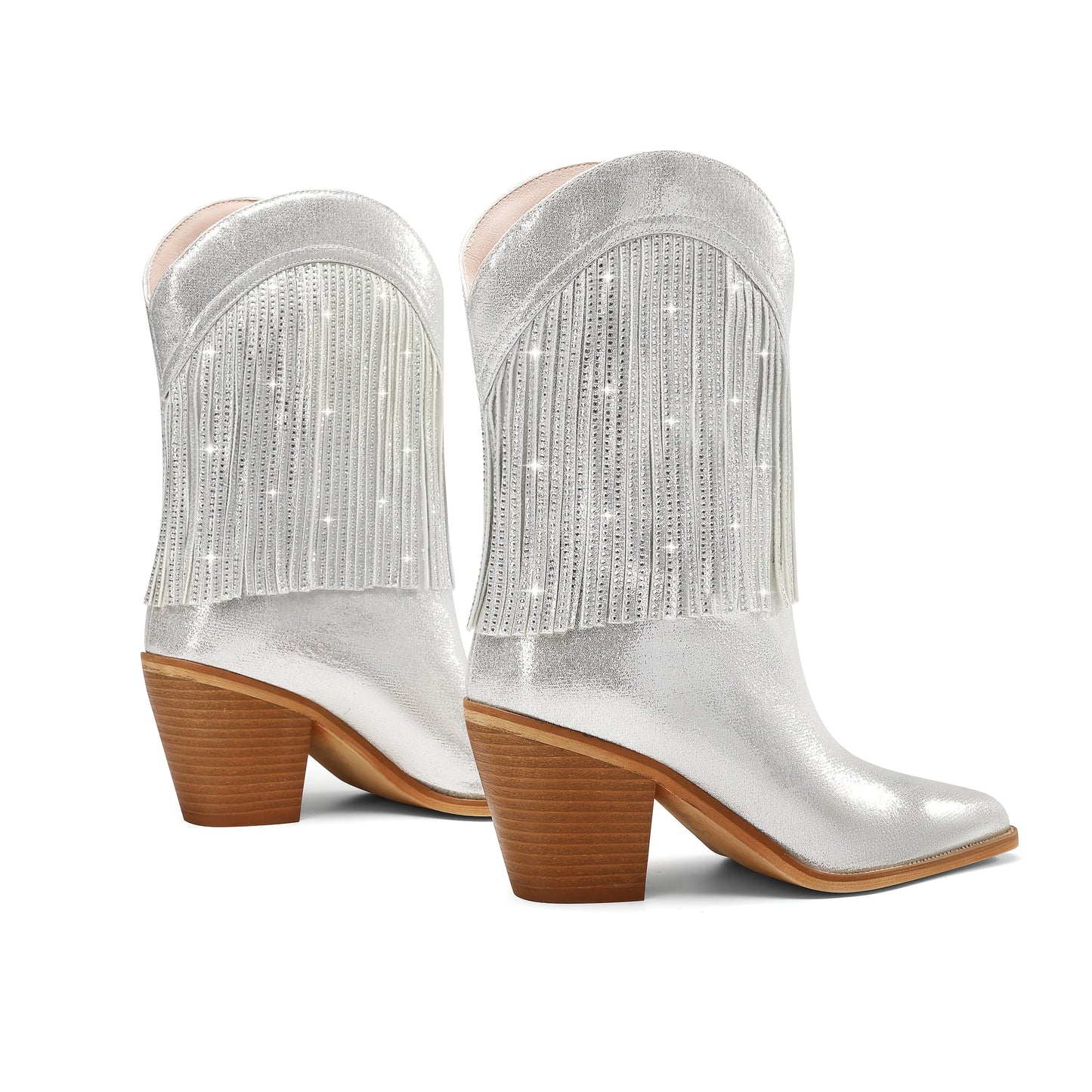Rhinestone Crystal Fringe Western Boots Toshe Women's Fashions