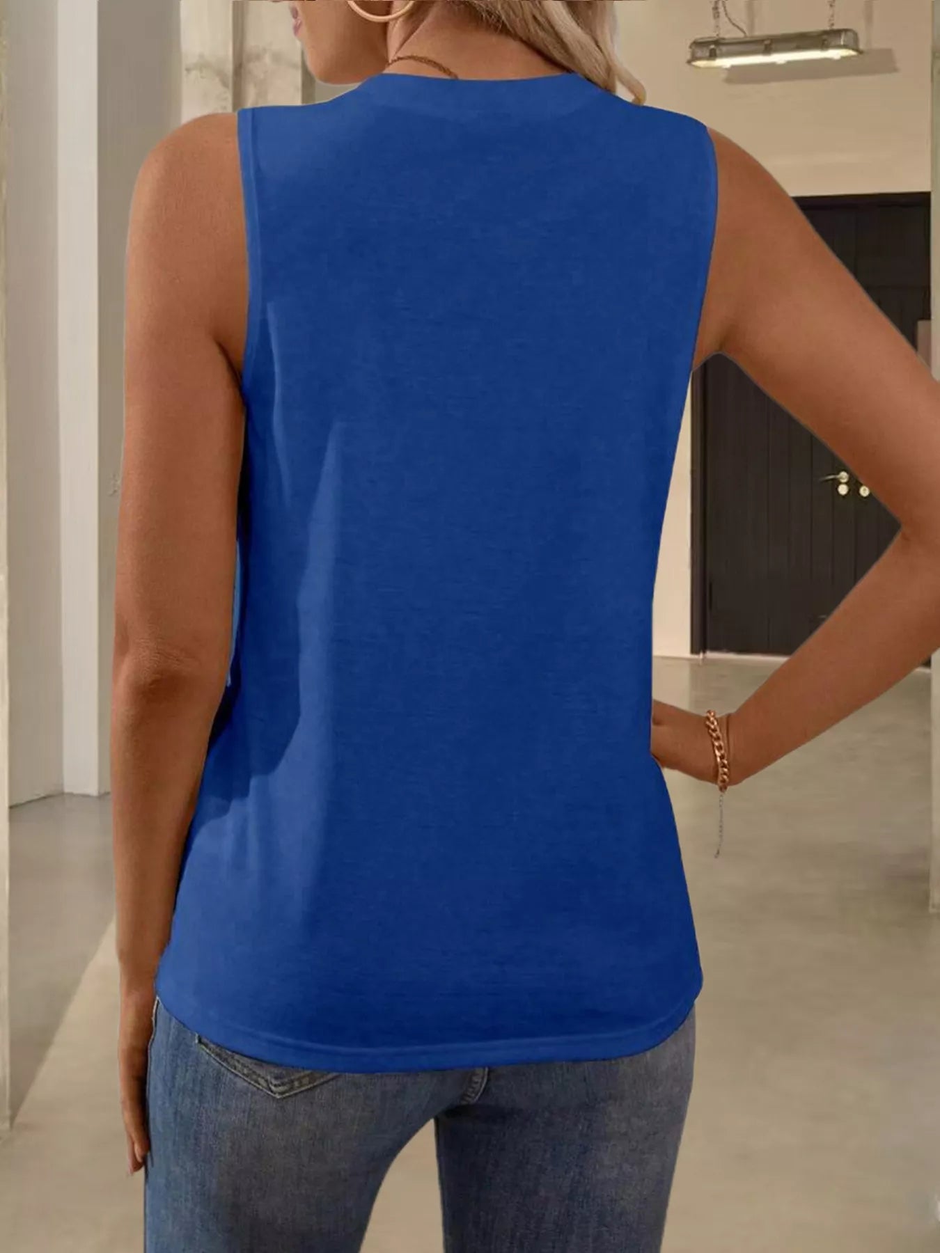 Wide ribbed detailed tank top by Trendsi, showcasing a close-up of the fabric's texture and stylish design.