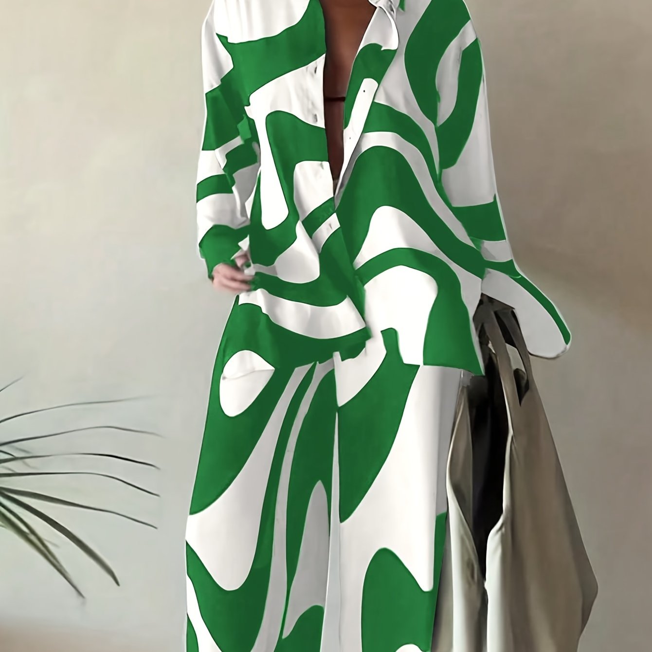 Bold Zebra Stripe Color Blocked Shirt & Trouser Set – Oversized, Stylish, Statement-Making