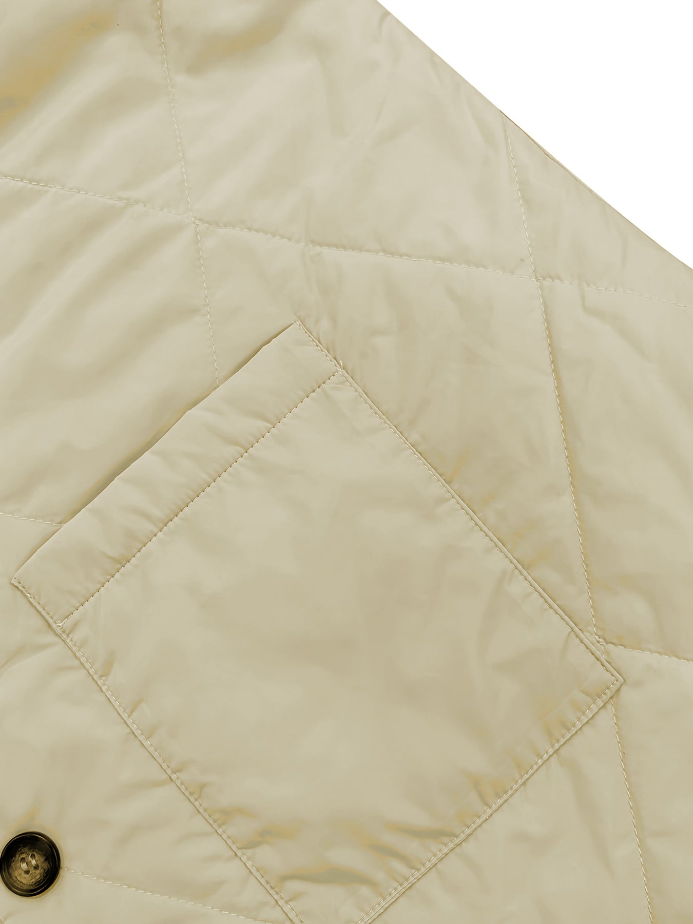 Beige Quilted Design with Button Front Sleeveless Vest