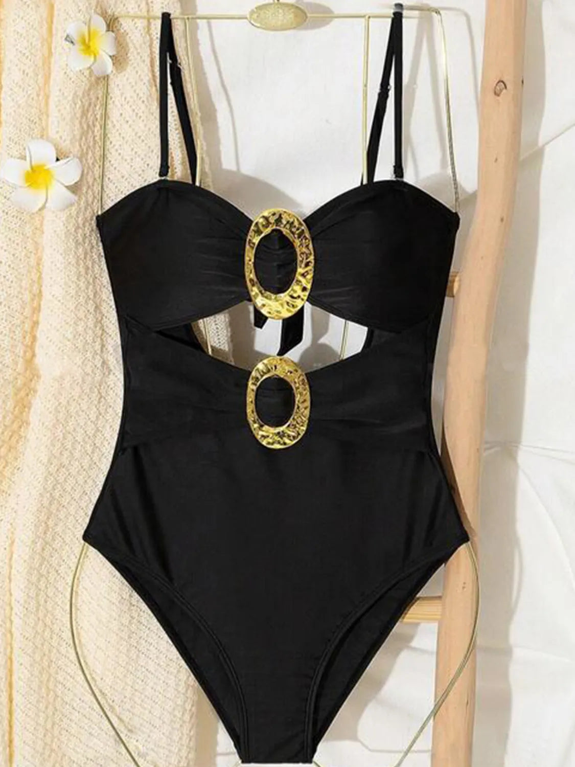 Trendsi cutout sweetheart neck one-piece swimwear featuring a stylish design and flattering fit, perfect for beach or poolside lounging.