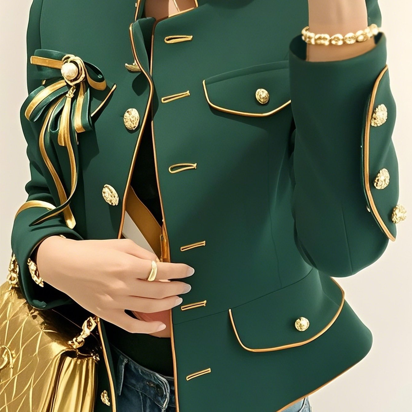 Elegant Slim Fit Jacket – Long Sleeve, Bowknot Detail, Solid Color Lightweight Coat