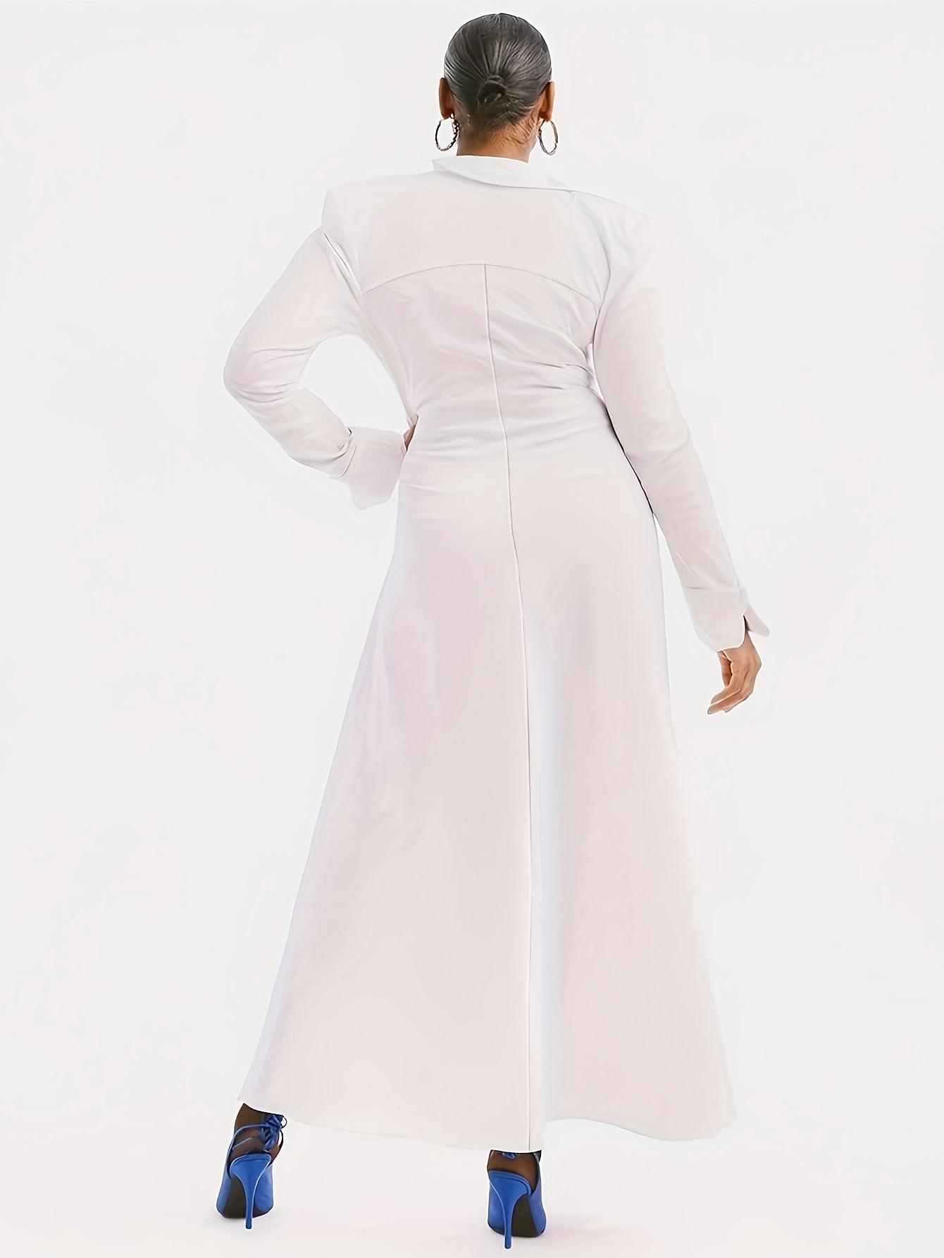 White Stretchy Long Sleeve Shirt
