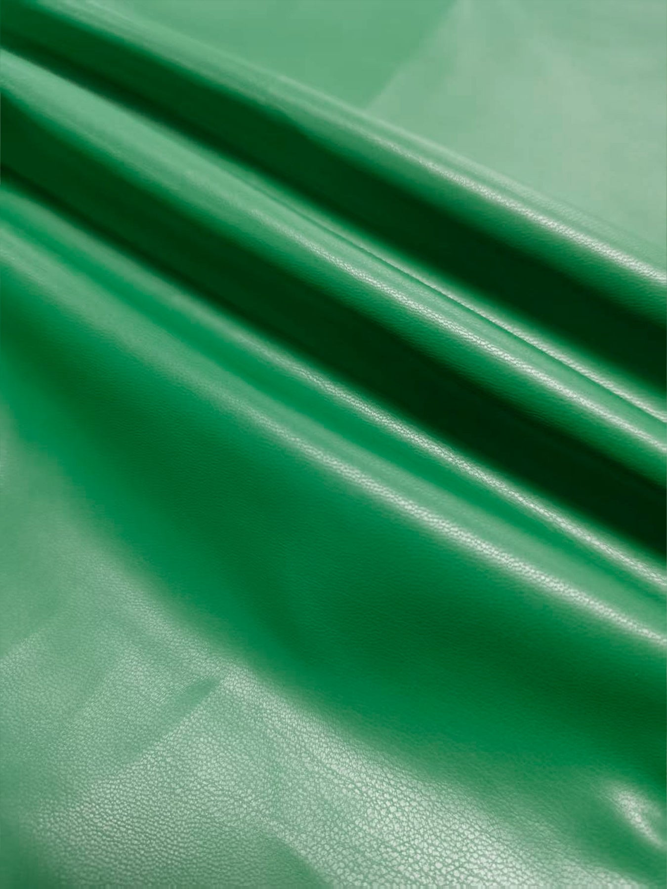 Faux Leather Green Collar Zip Back Ruffle Hem Dress