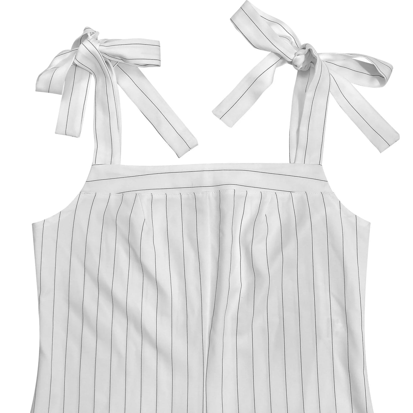 Striped tie-shoulder wide-leg jumpsuit from Trendsi, featuring a stylish design with shoulder ties and a flowy wide-leg silhouette.
